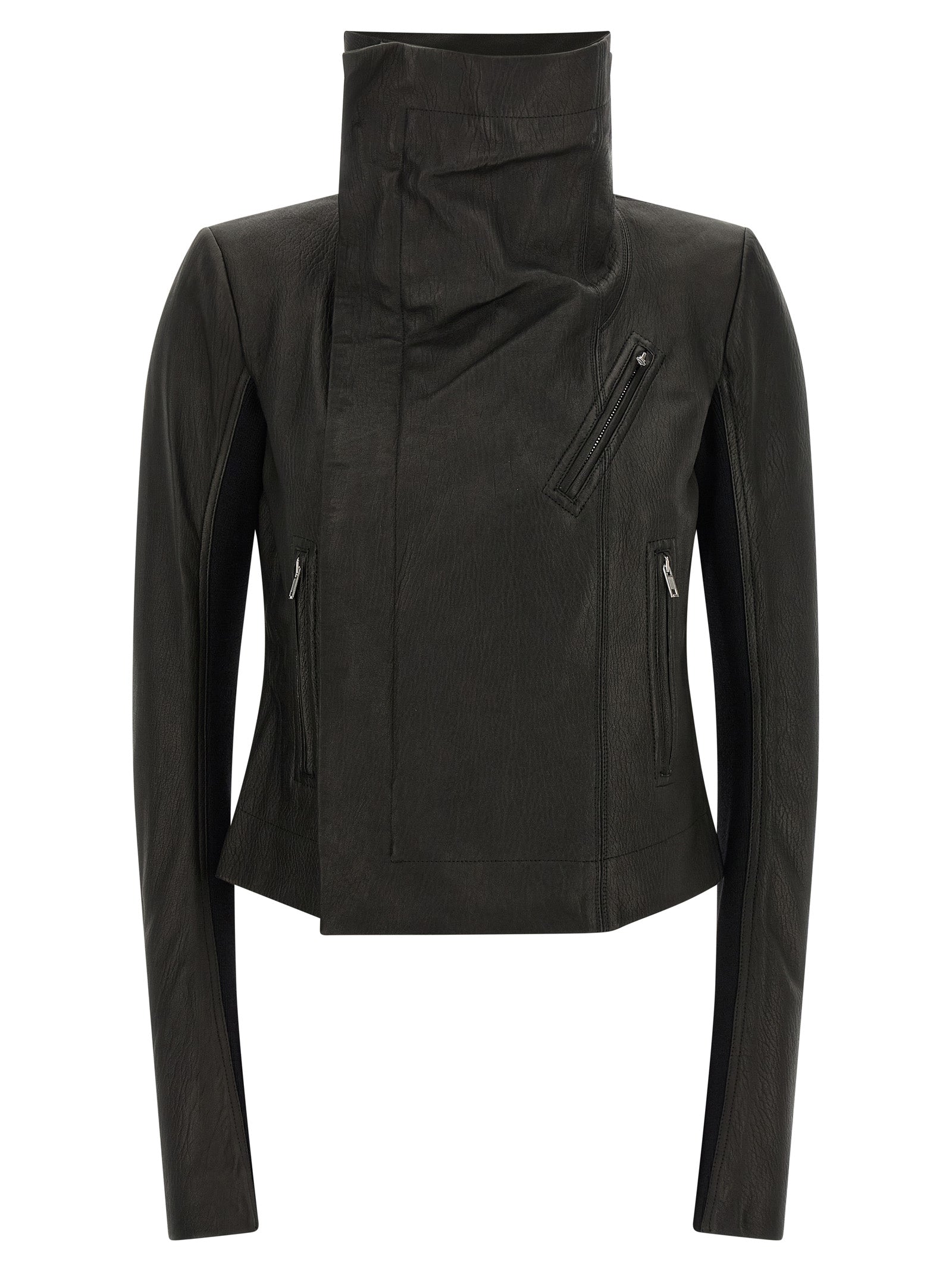 Rick Owens Black Lamb Leather Leather Jacket