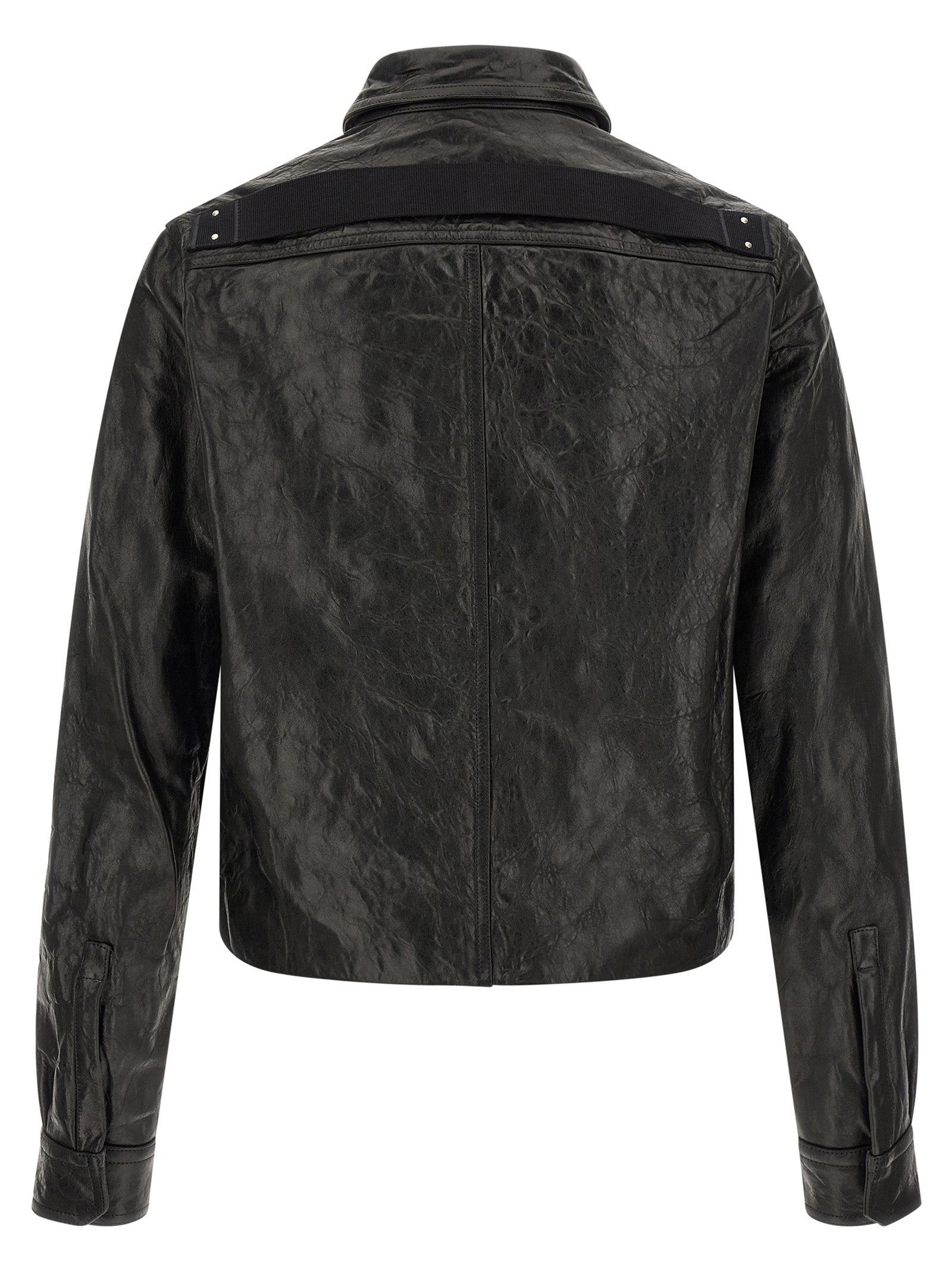 Rick Owens Black Lamb Leather Leather Jacket