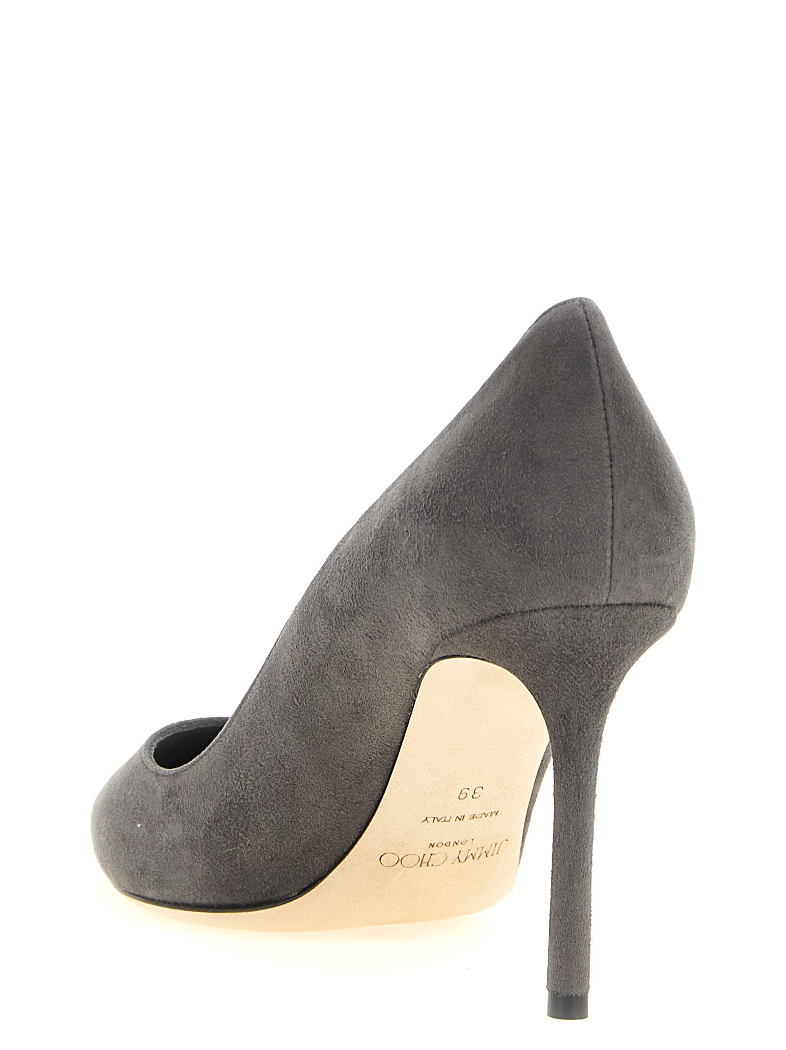 Jimmy Choo Gray Leather High Heel Pumps
