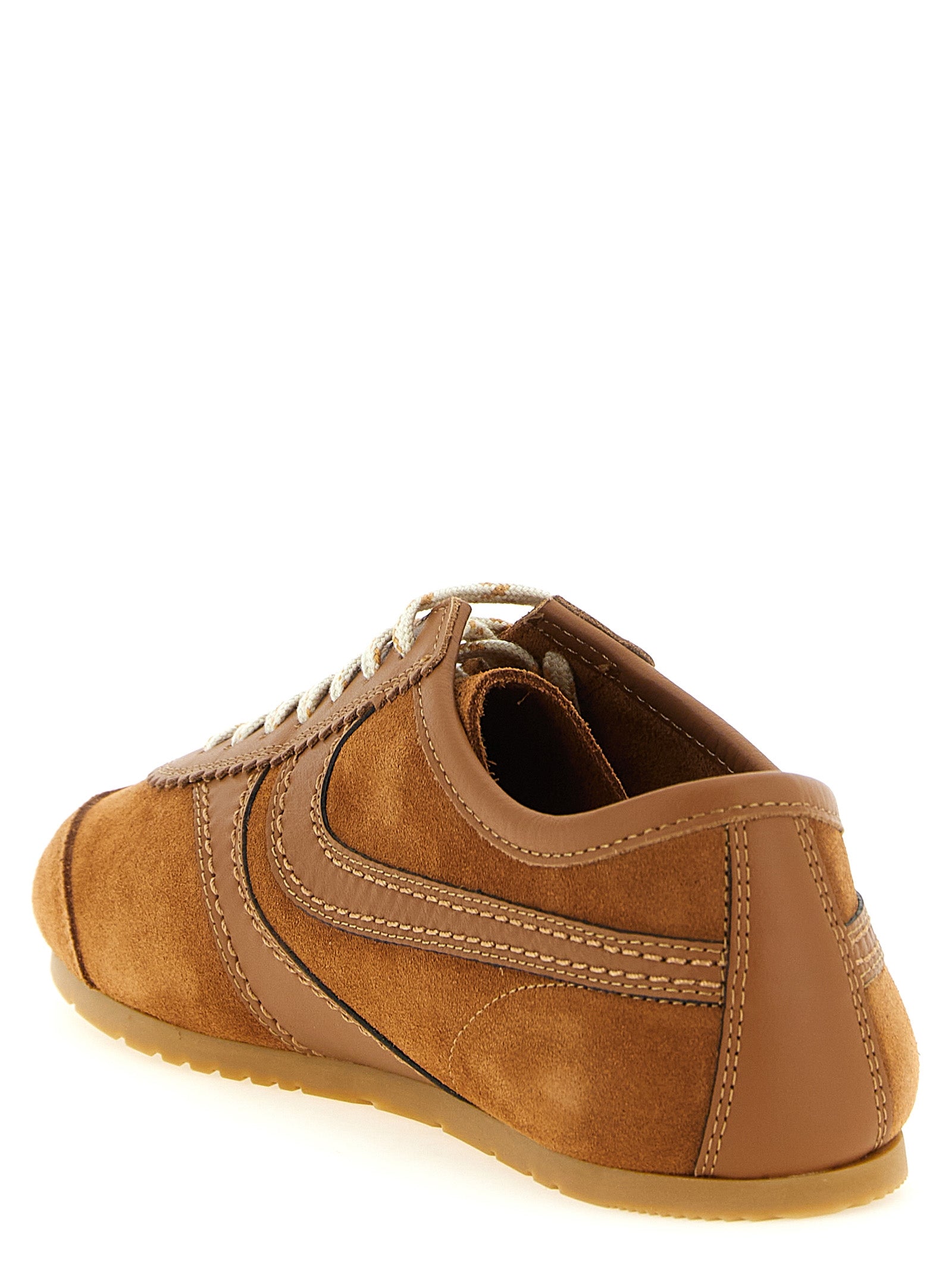 Dries Van Noten Brown Calfskin Low Top Sneakers