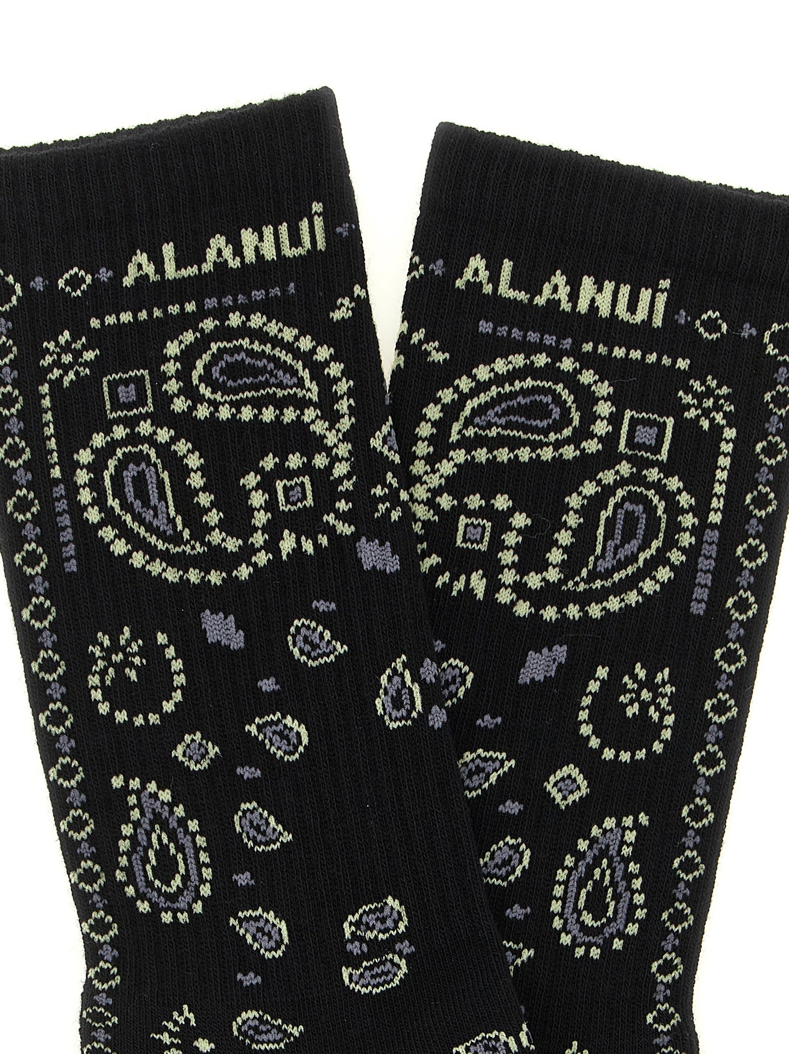 Alanui Black Cotton Socks