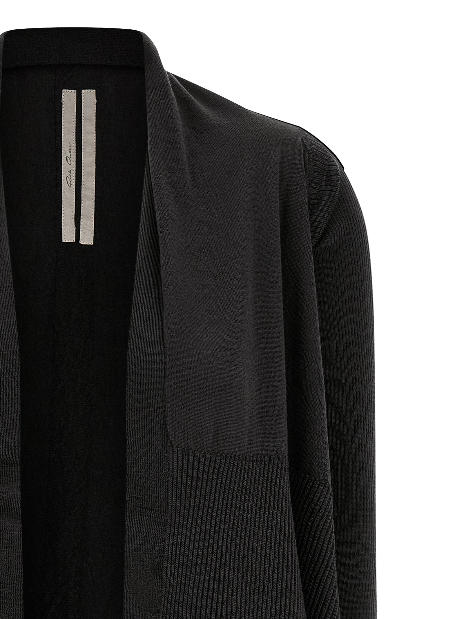 Rick Owens Black Cotton Cardigan