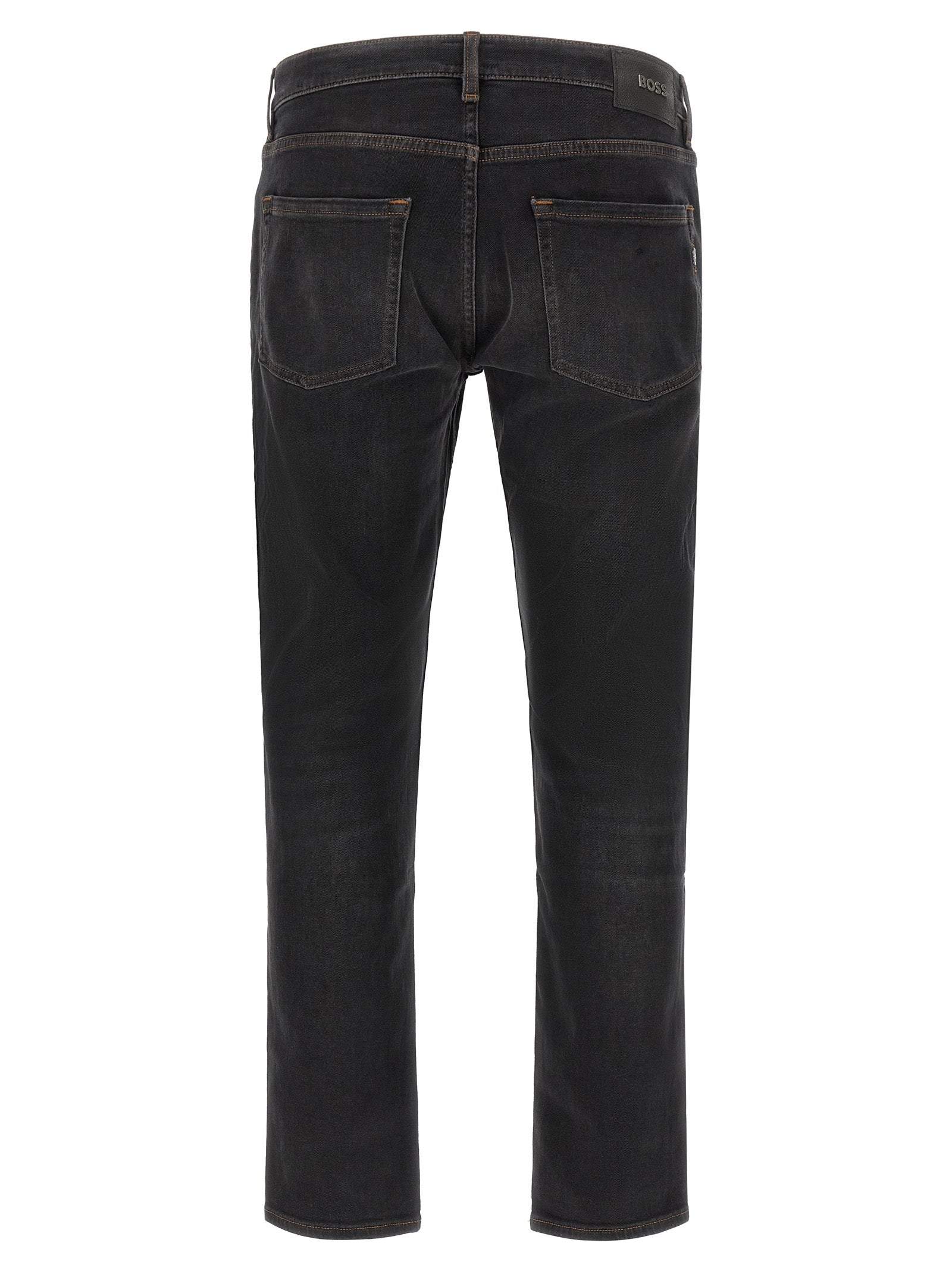 Hugo Boss Black Cotton Straight-Leg Jeans