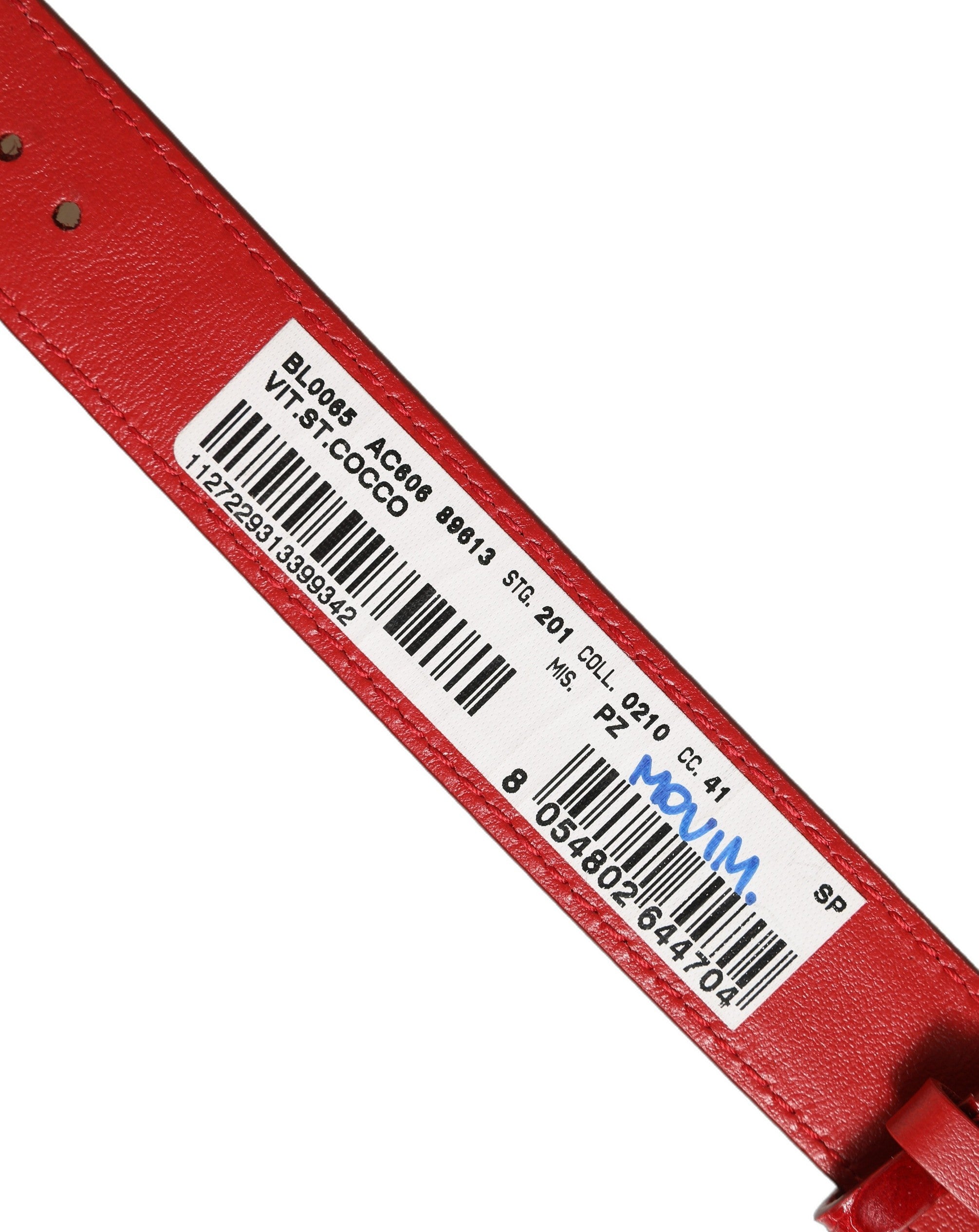 Dolce & Gabbana Red Embossed Leather Gold Buckle Belt Strap Bracelet