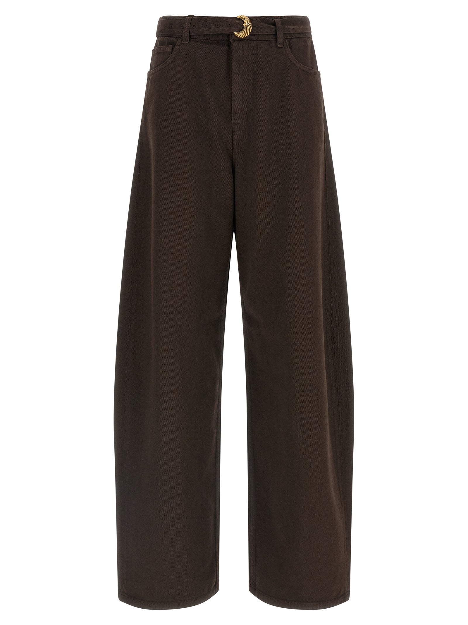 Twinset Brown Cotton High-Waisted Jean