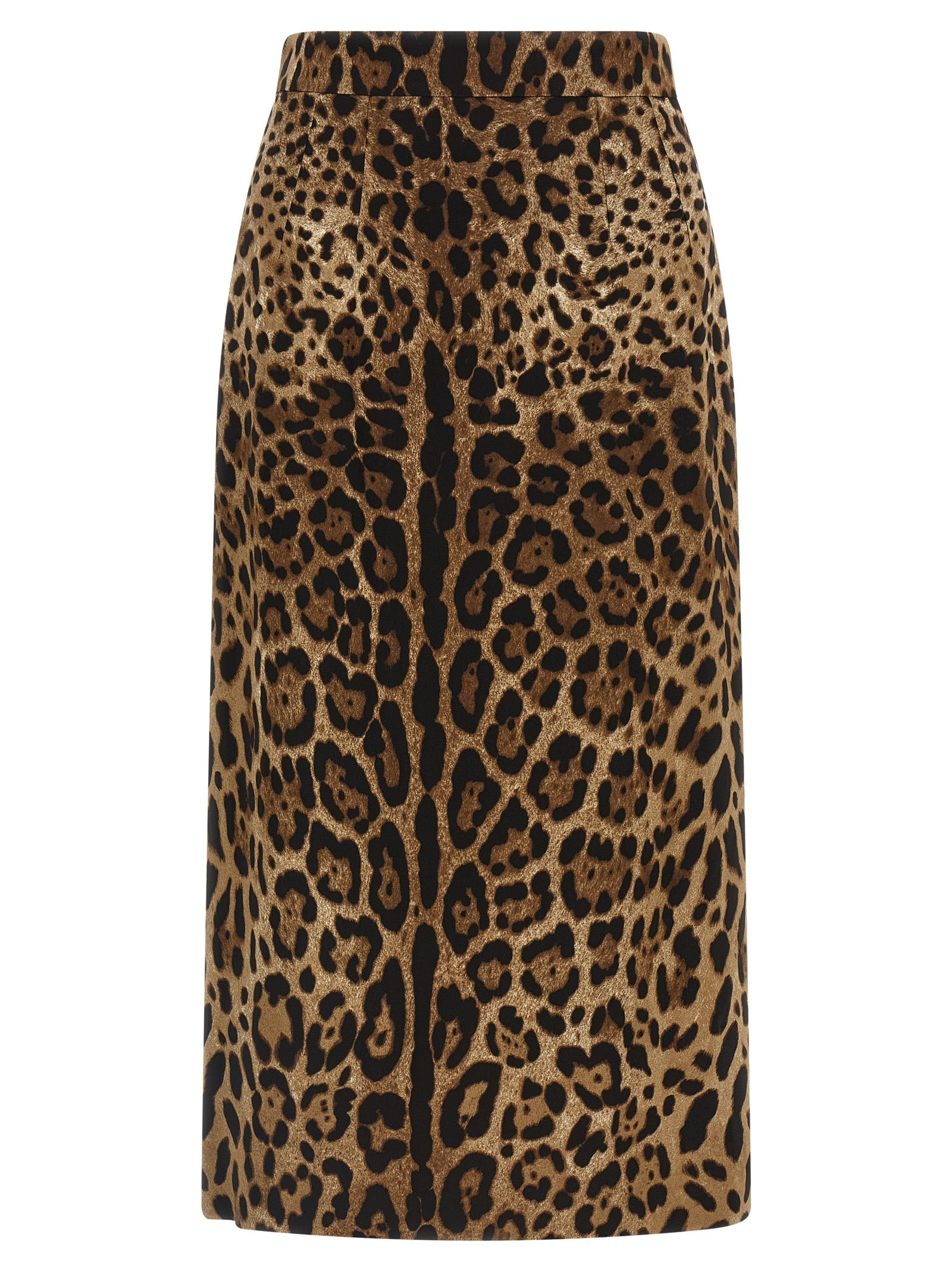 Dolce & Gabbana Brown Viscose Midi Skirt
