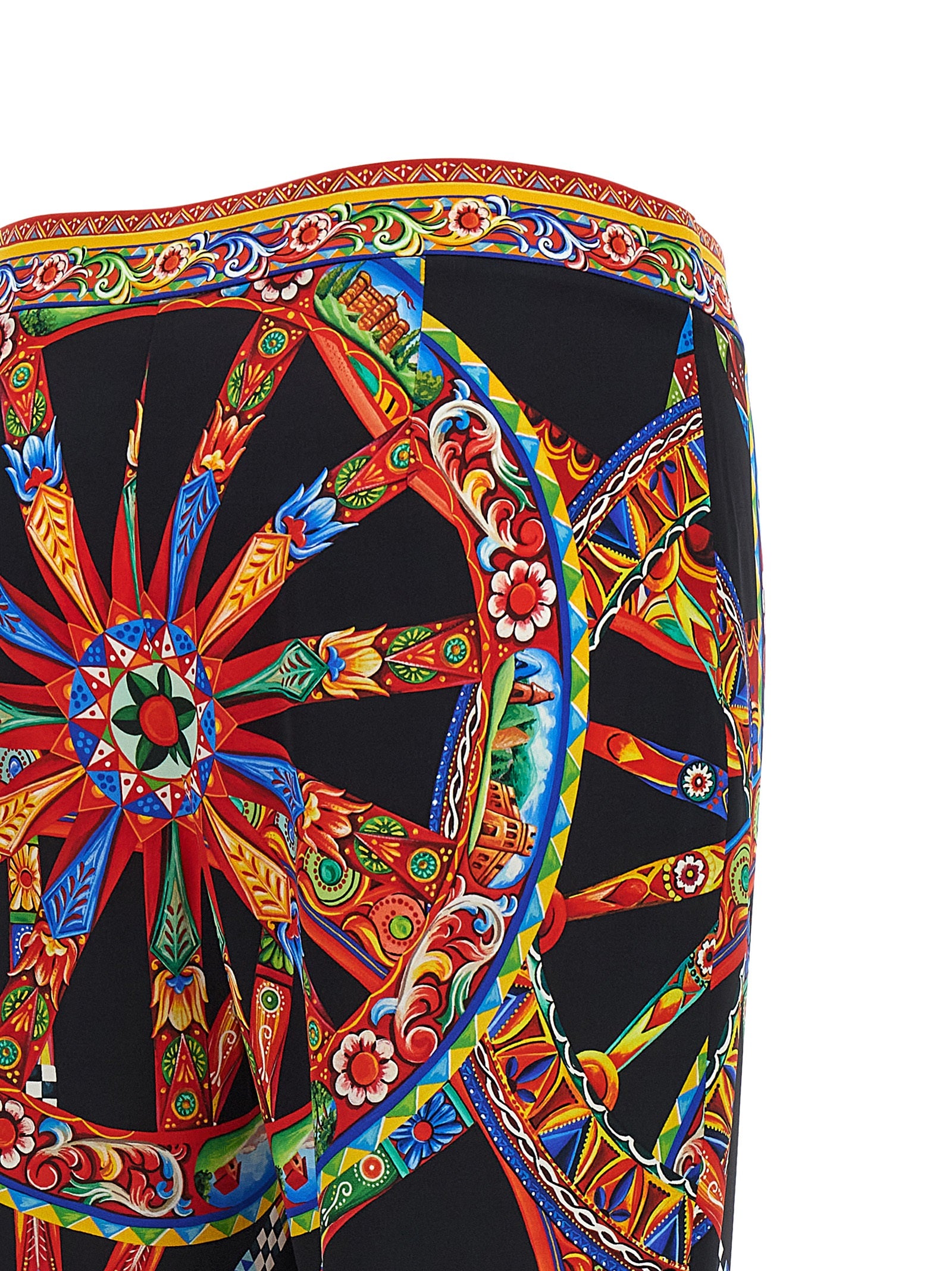 Dolce & Gabbana Multicolor Silk Flared Pants
