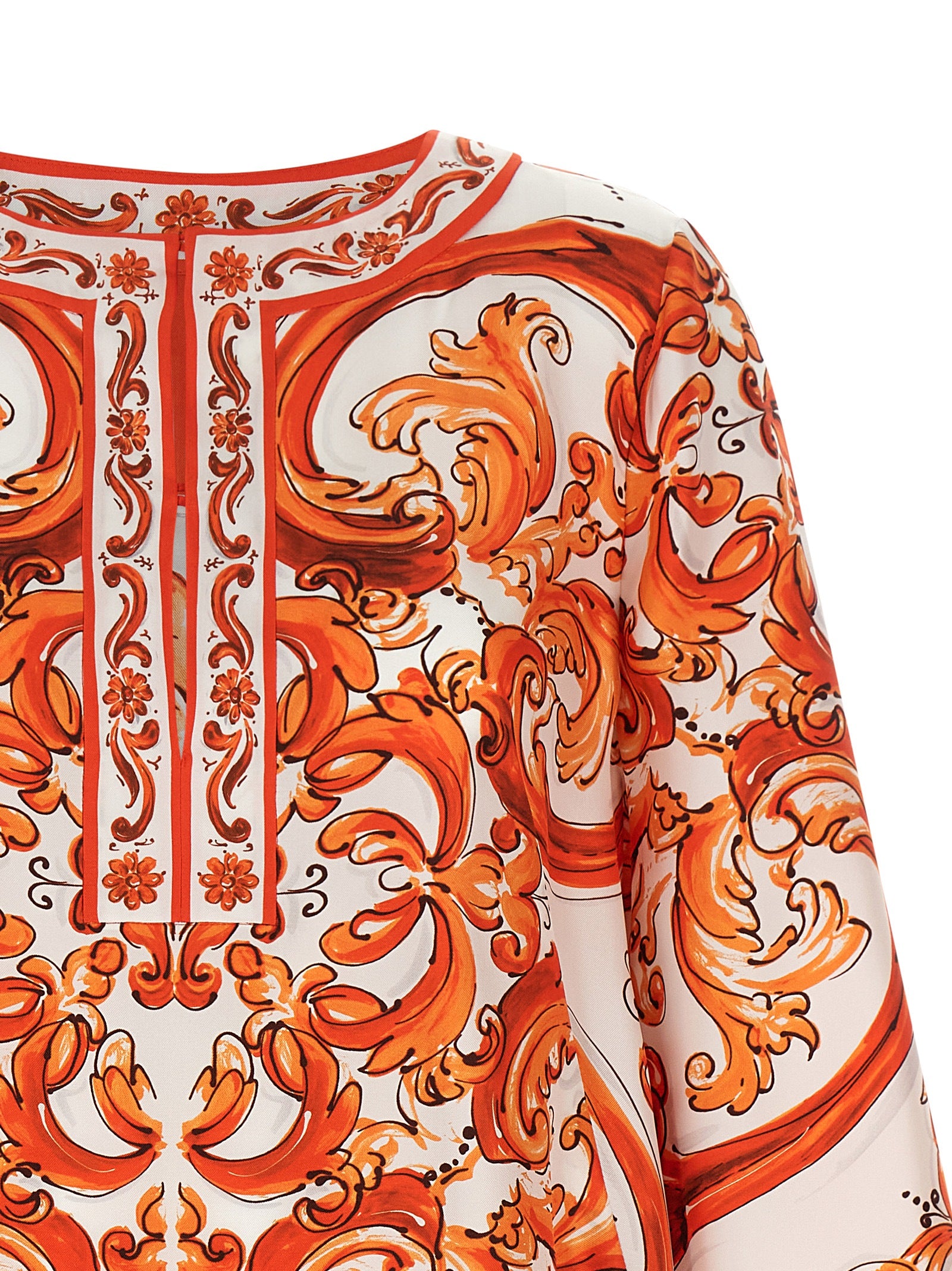 Dolce & Gabbana Orange Silk Short Dress