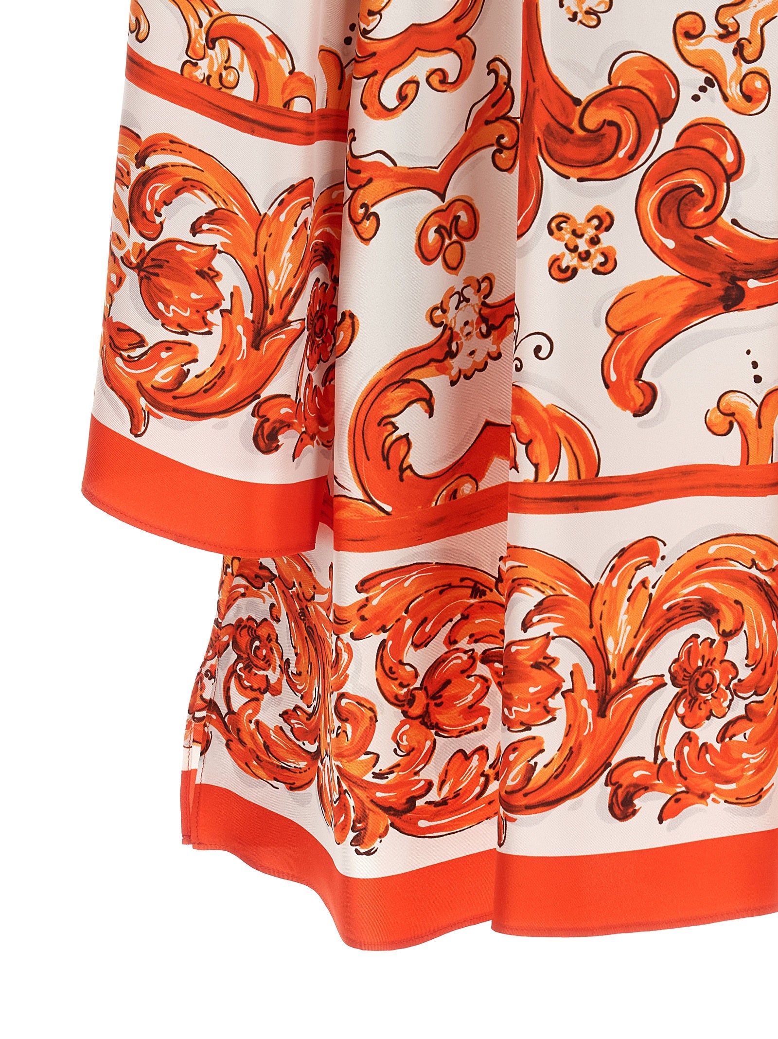 Dolce & Gabbana Orange Silk Short Dress