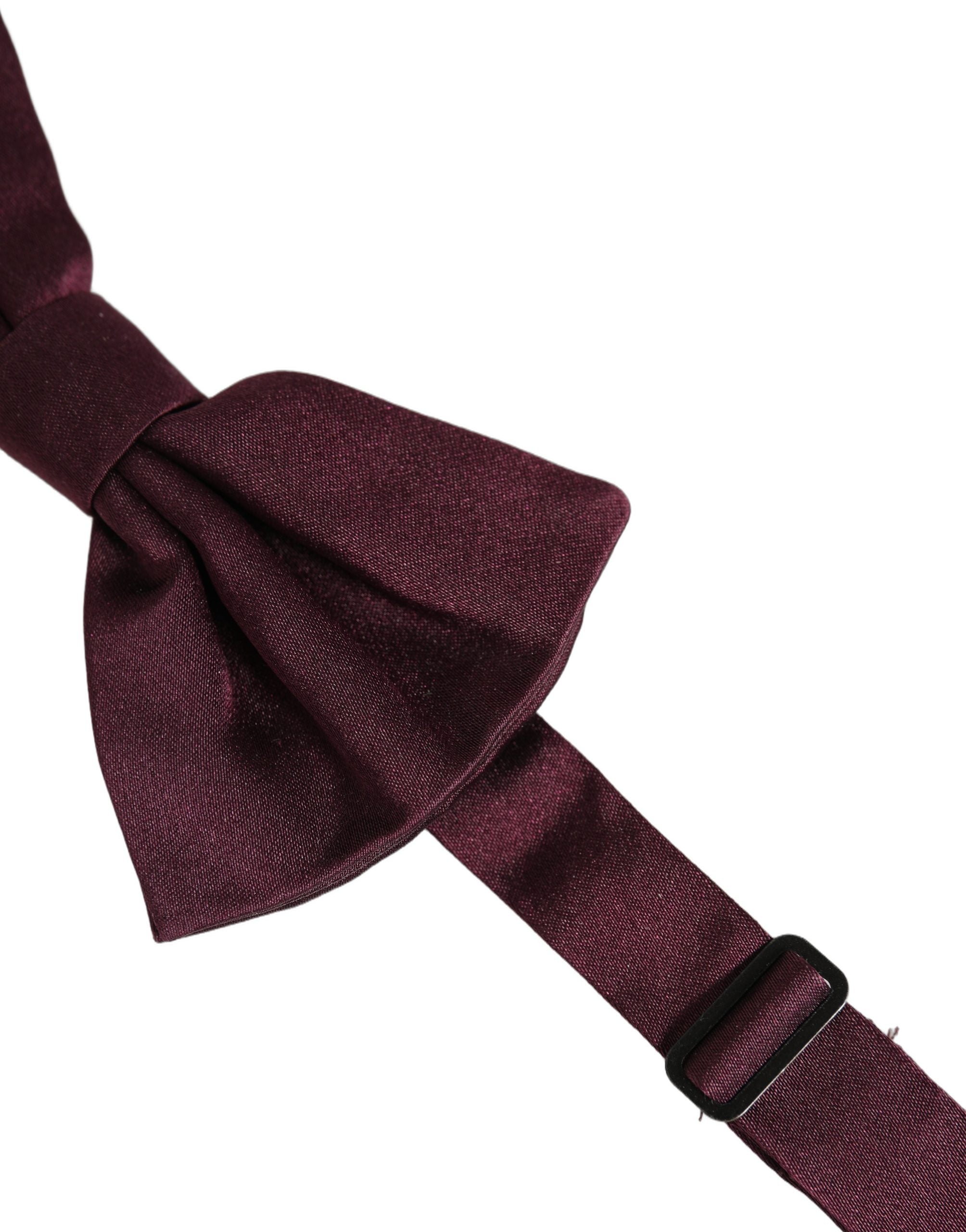 Dolce & Gabbana Men Maroon 100% Silk Adjustable Neck Papillon Bow Tie