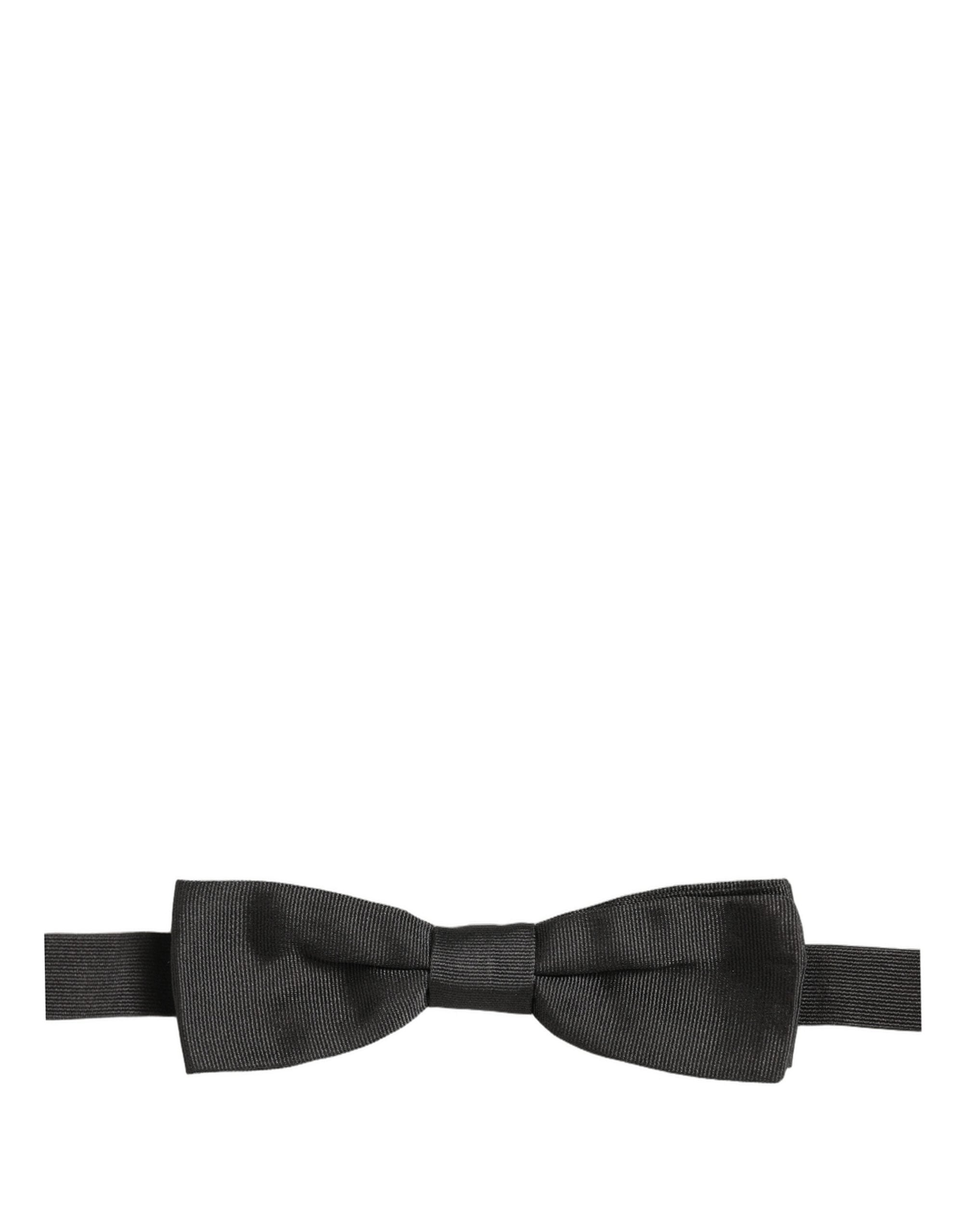 Dolce & Gabbana Men Black 100% Cotton Adjustable Neck Papillon Bow Tie