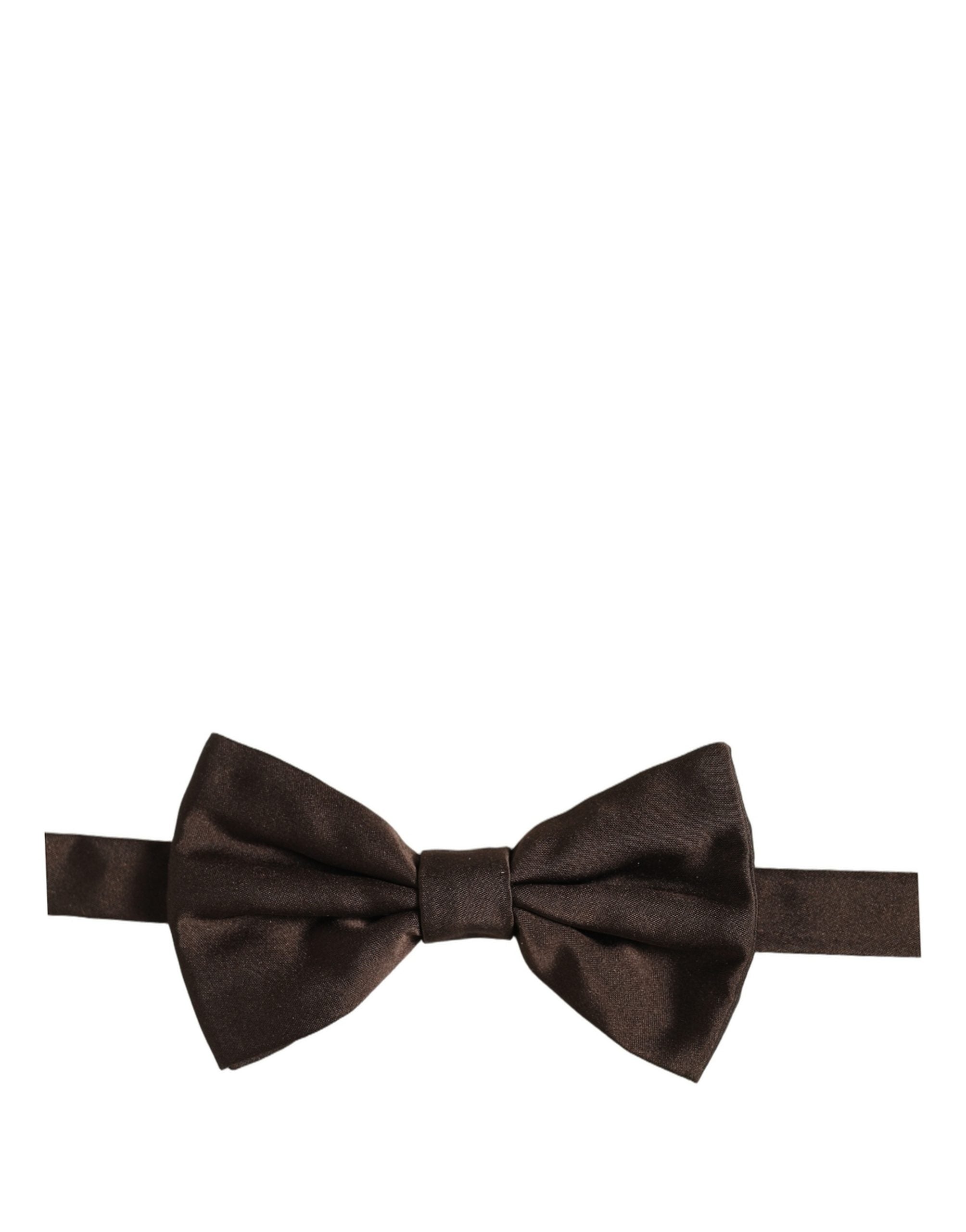 Dolce & Gabbana Men Brown 100% Silk Adjustable Neck Papillon Bow Tie