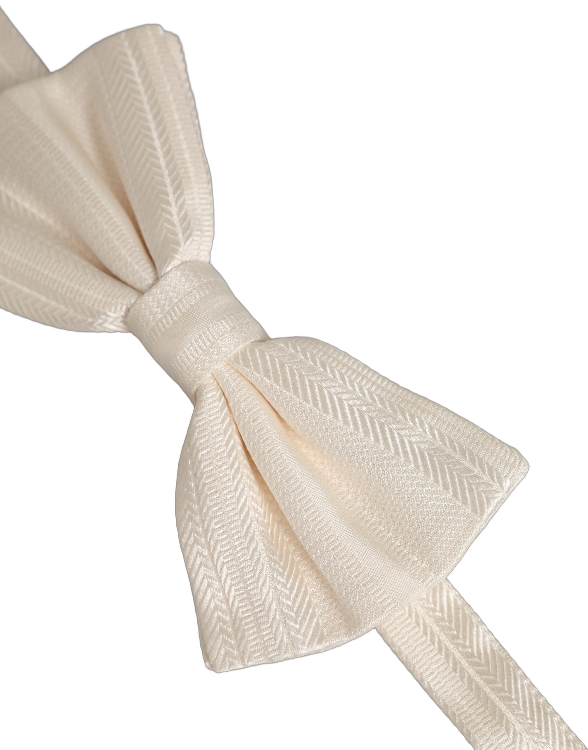 Dolce & Gabbana Men White 100% Silk Adjustable Neck Papillon Bow Tie