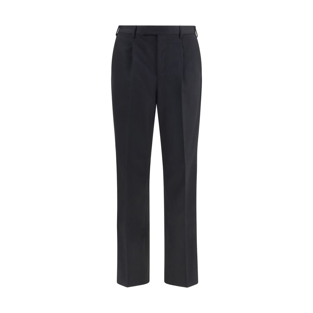PT Torino Black Wool Oves Aries Casual Pants