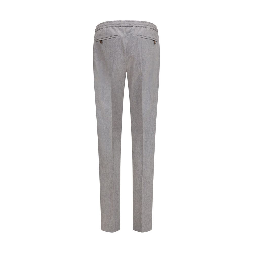PT Torino Gray Wool Oves Aries Casual Pants