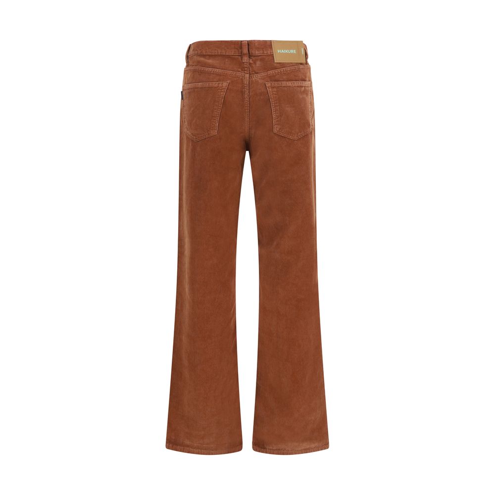 Haikure Brown Cotton Casual Pants