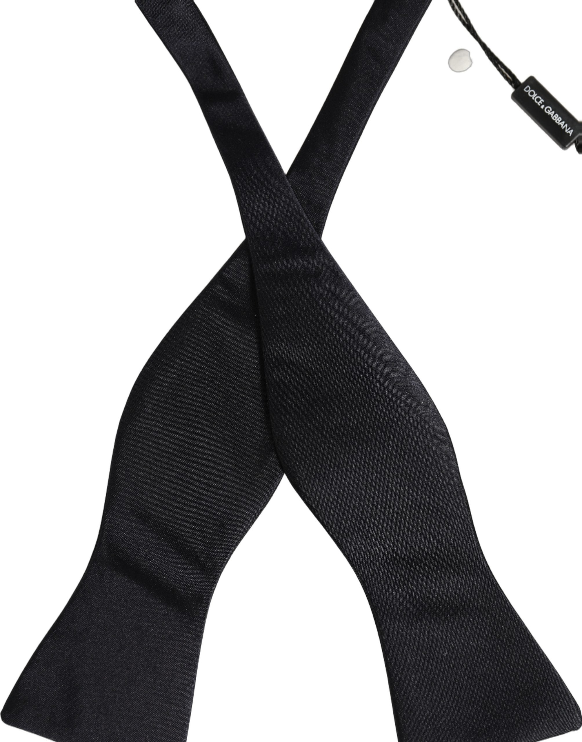 Dolce & Gabbana Men Black 100% Silk Adjustable Neck Papillon Bow Tie