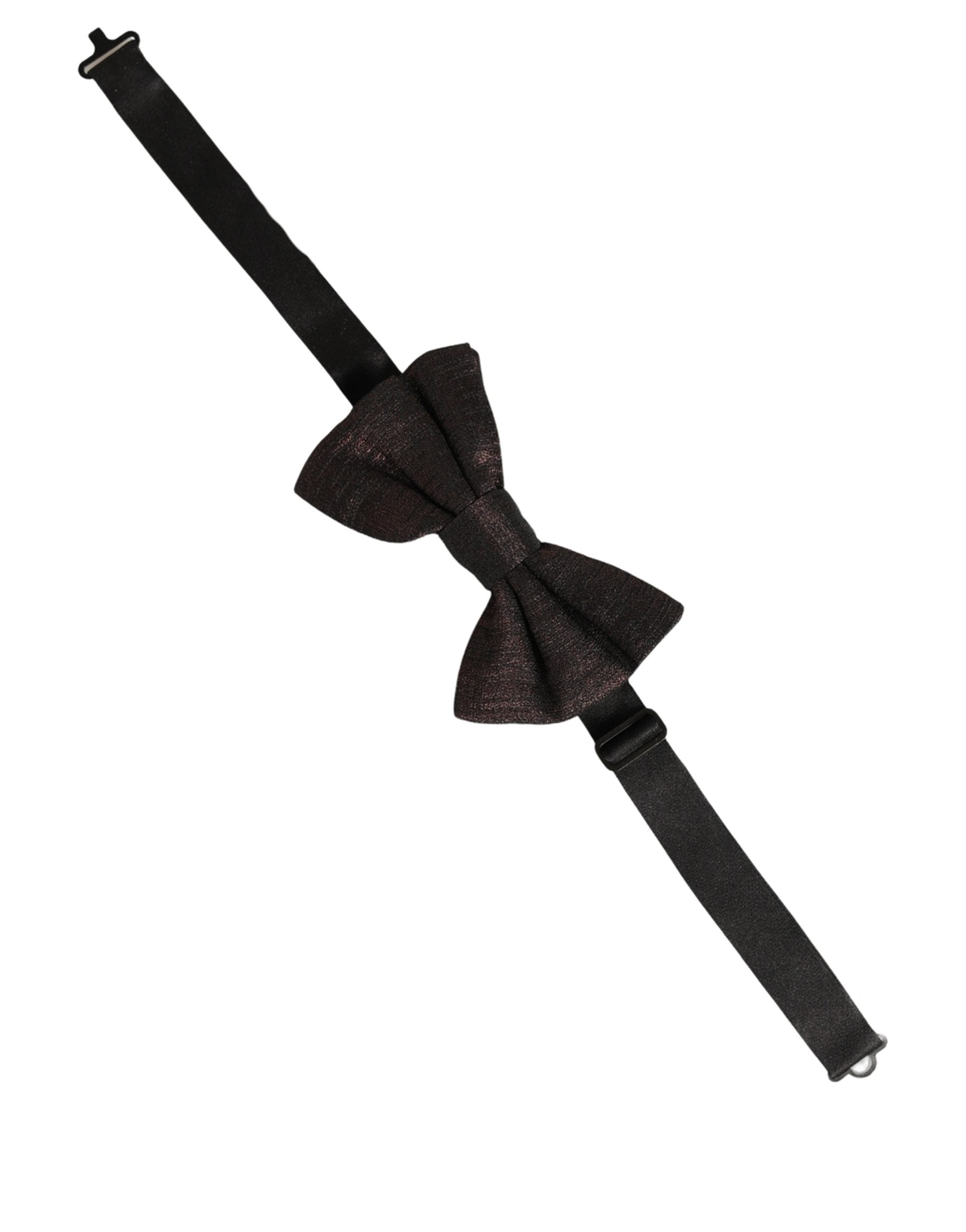 Dolce & Gabbana Men Brown 100% Silk Adjustable Neck Papillon Bow Tie