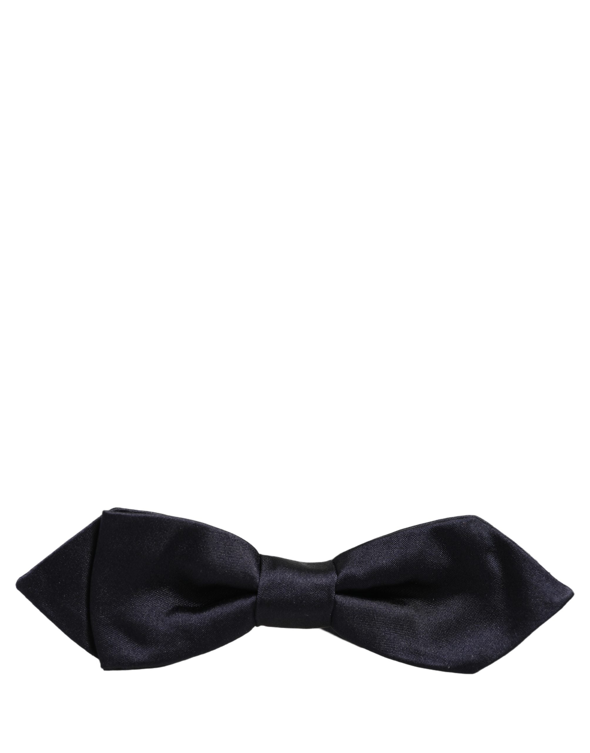Dolce & Gabbana Men Dark Blue 100% Silk Adjustable Neck Papillon Bow Tie