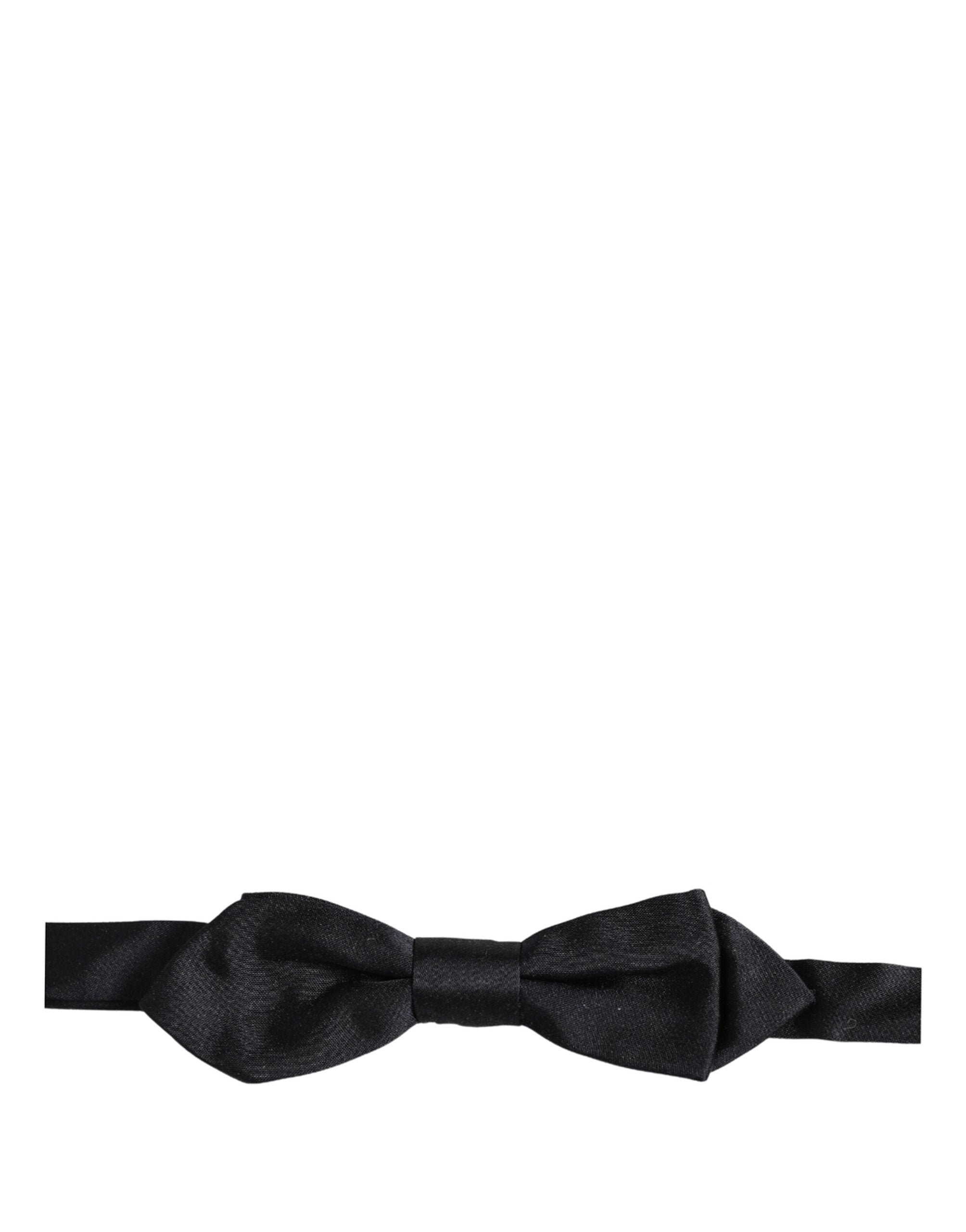 Dolce & Gabbana Men Black 100% Silk Adjustable Neck Papillon Bow Tie