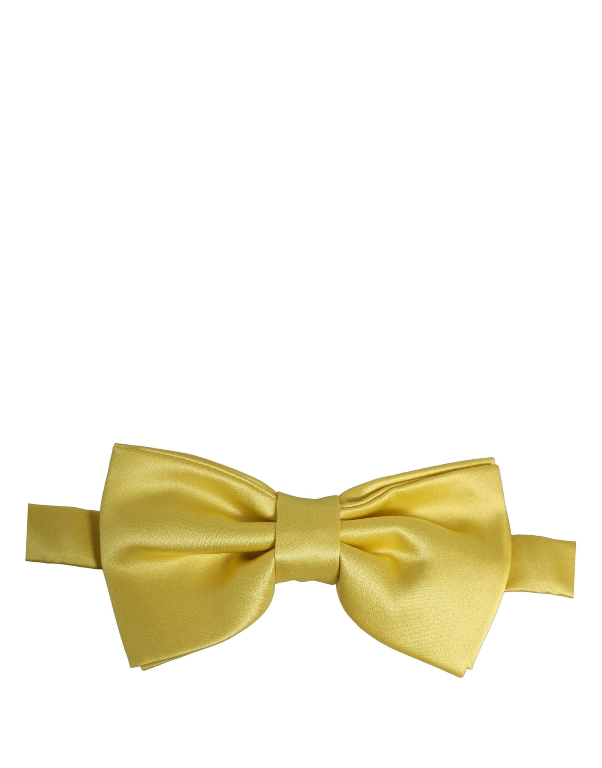 Dolce & Gabbana Men Yellow 100% Silk Adjustable Neck Papillon Bow Tie