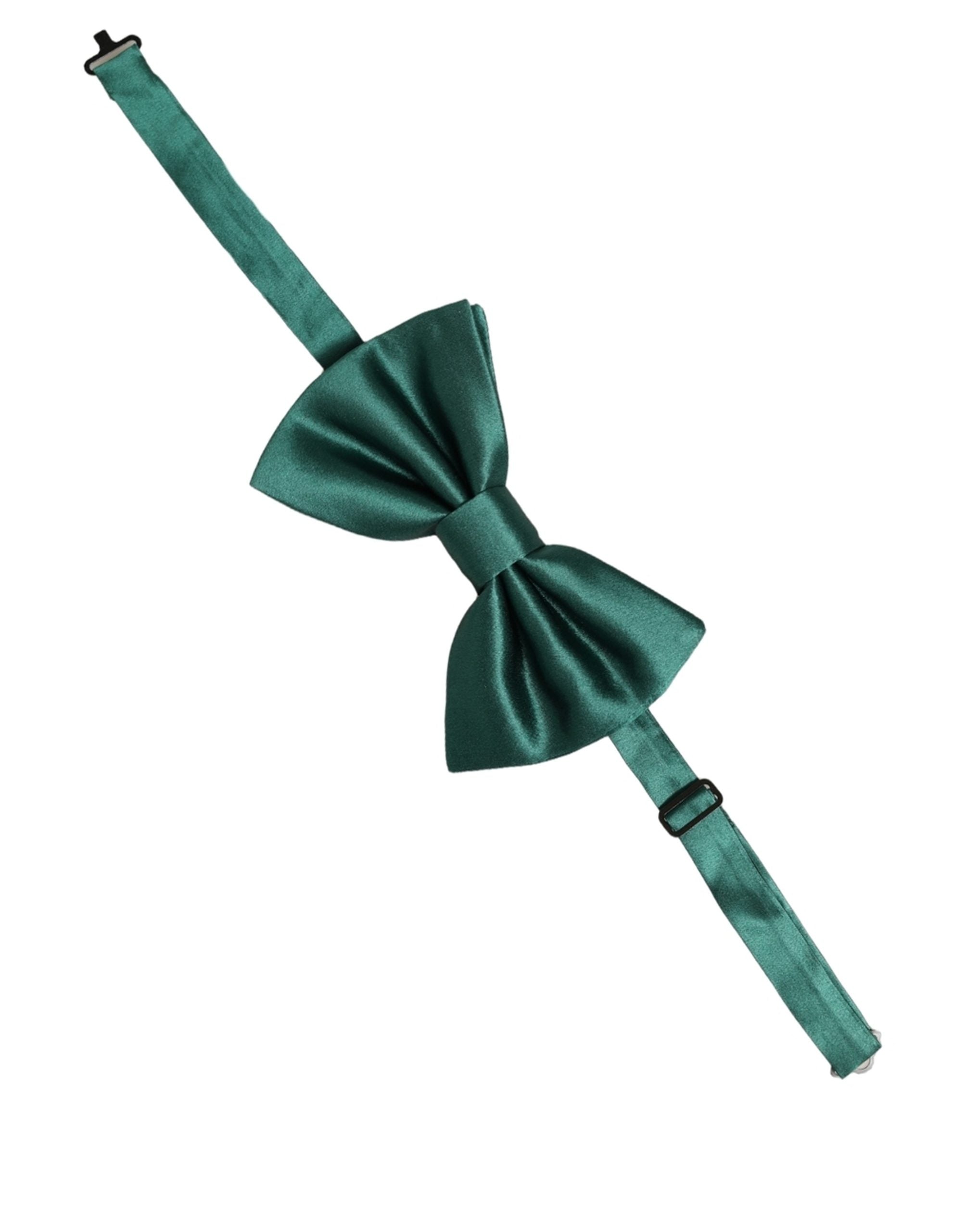 Dolce & Gabbana Men Green 100% Silk Adjustable Neck Papillon Bow Tie