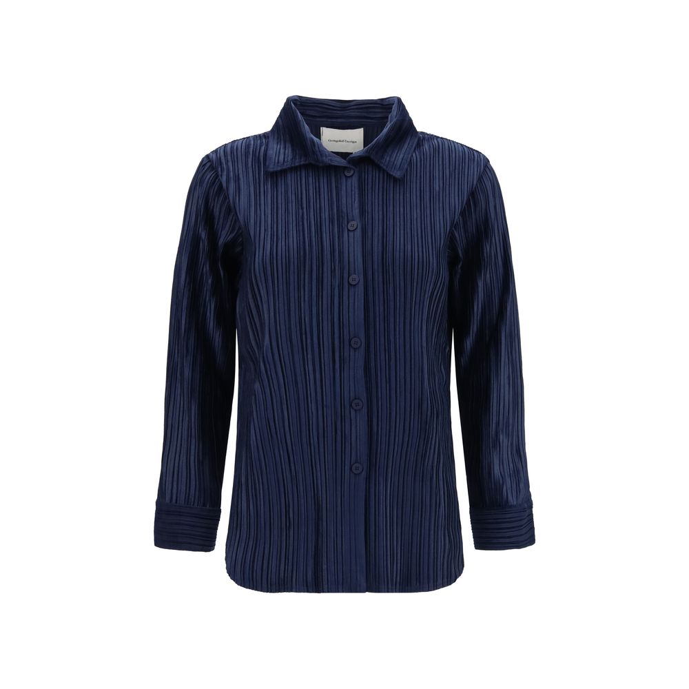 Gongdid Design Blue Polyester Shirt