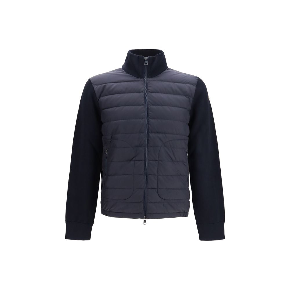 Moncler Blue Wool Oves Aries Full-Length Jacket
