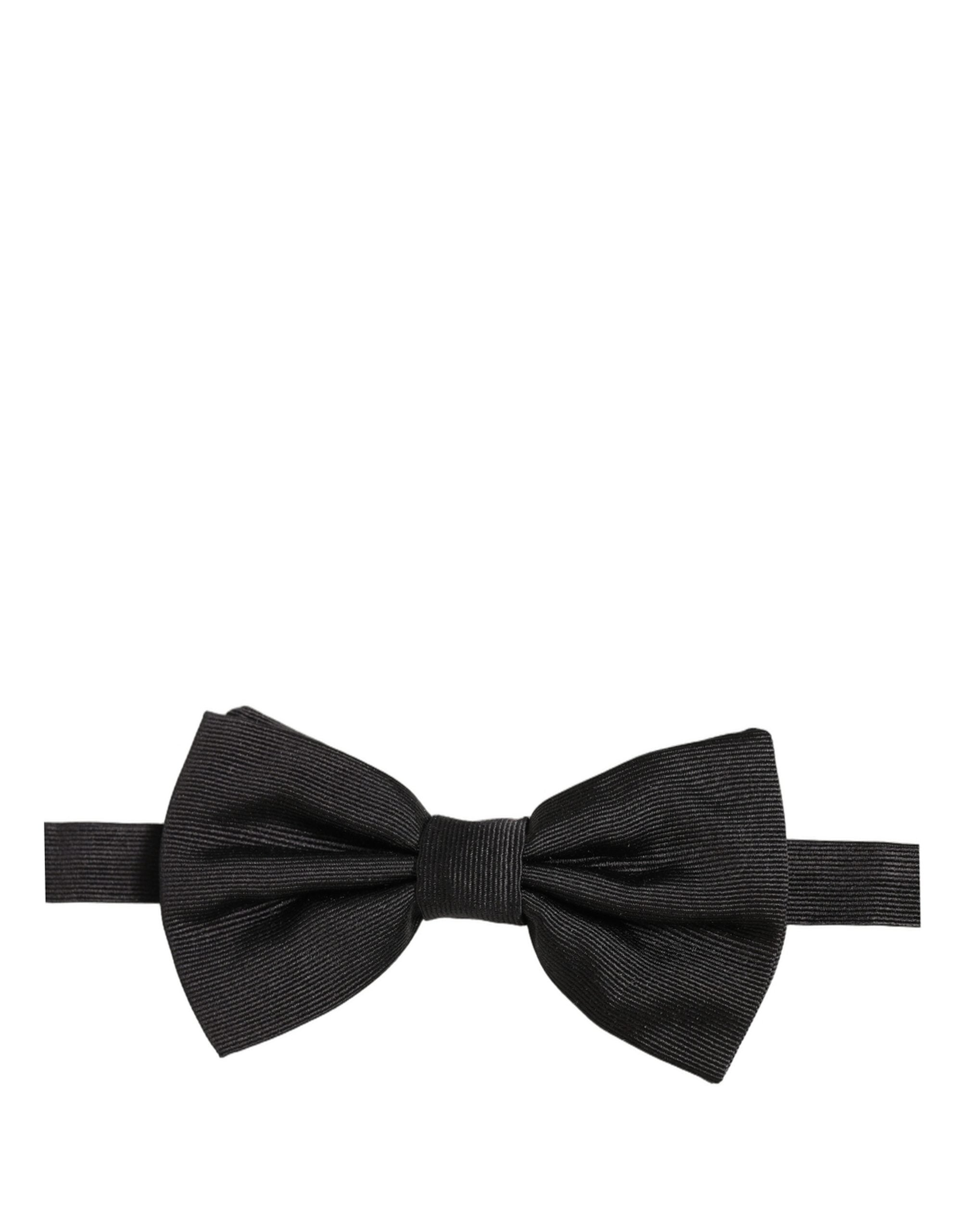 Dolce & Gabbana Men Black 100% Silk Adjustable Neck Papillon Bow Tie