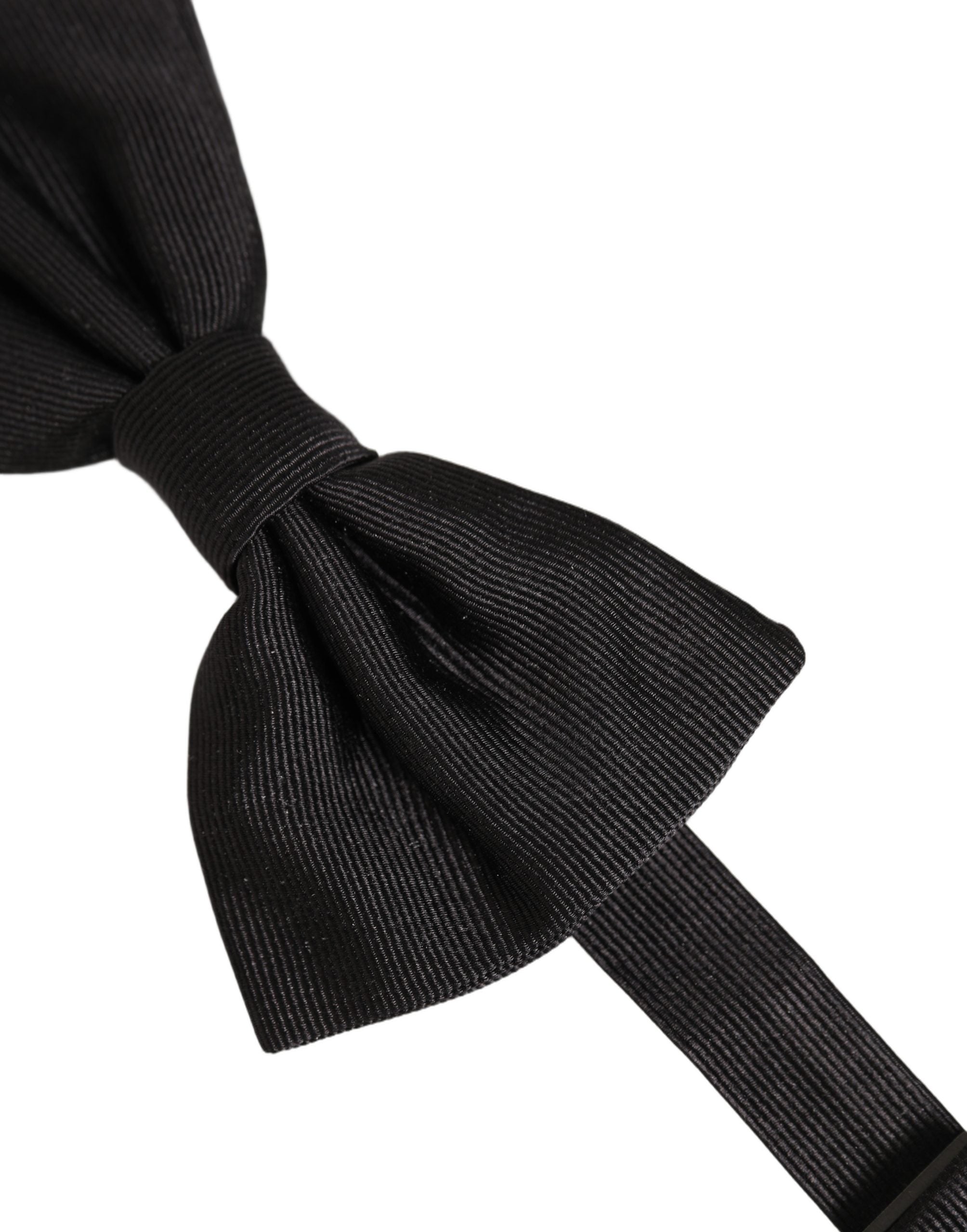 Dolce & Gabbana Men Black 100% Silk Adjustable Neck Papillon Bow Tie