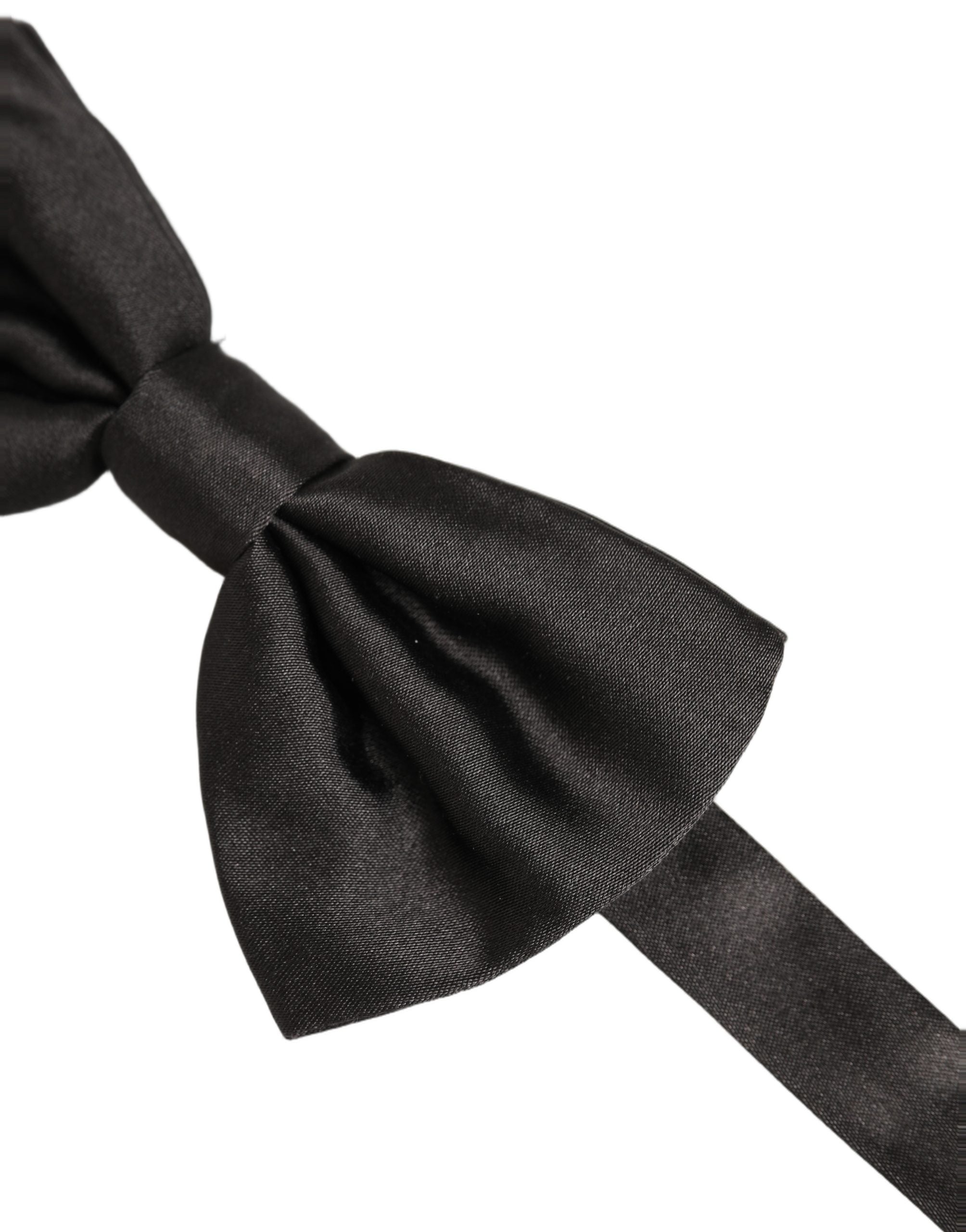 Dolce & Gabbana Men Black 100% Silk Adjustable Neck Papillon Bow Tie