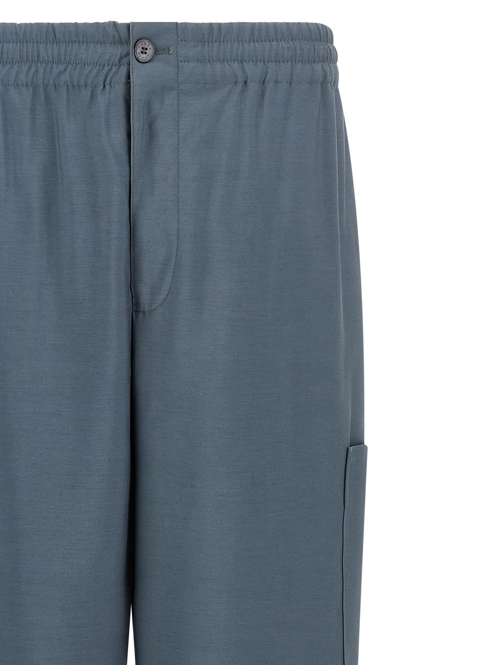 Kenzo Gray Wool Cargo Pants