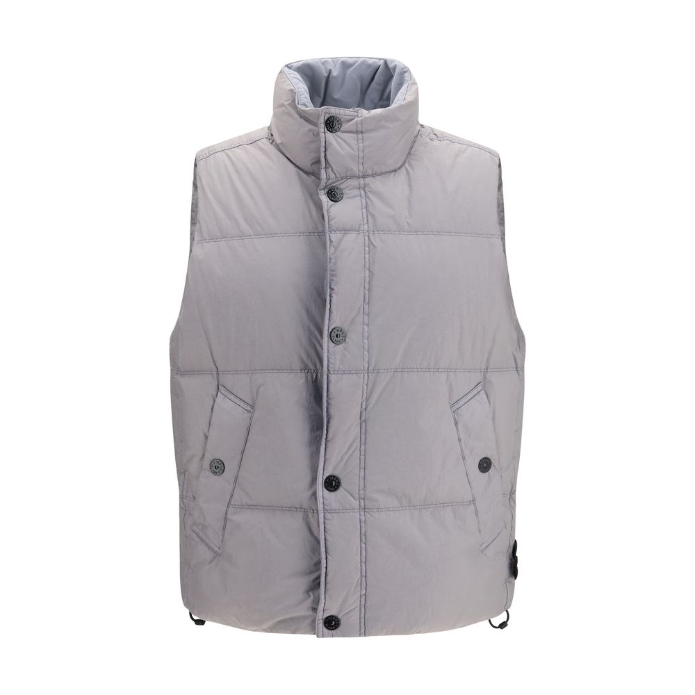 Stone Island Gray Goose Down Sleeveless Jacket
