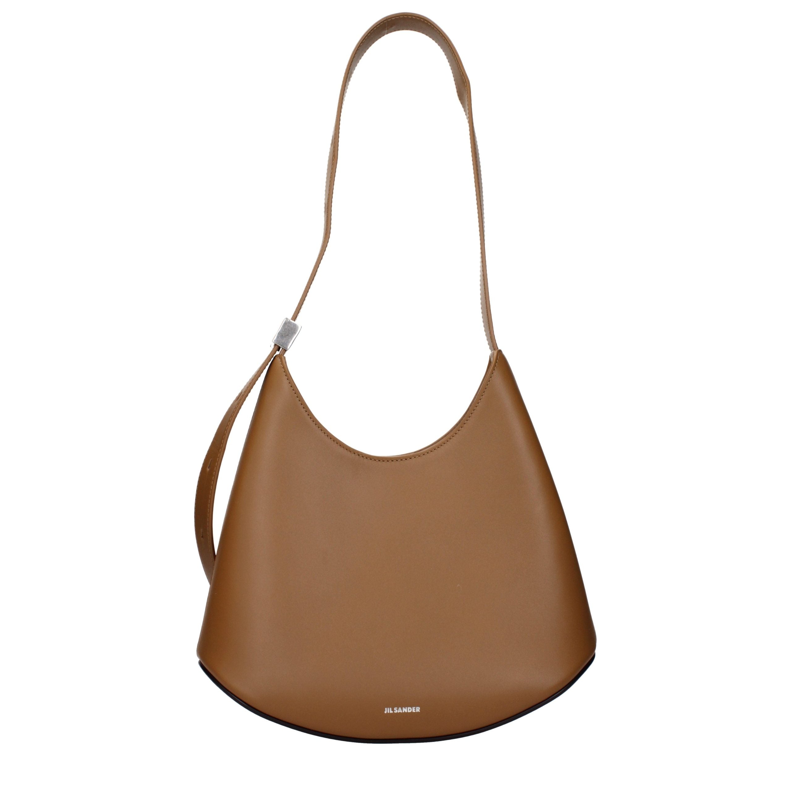 Jil Sander Brown Leather Shoulder Bag