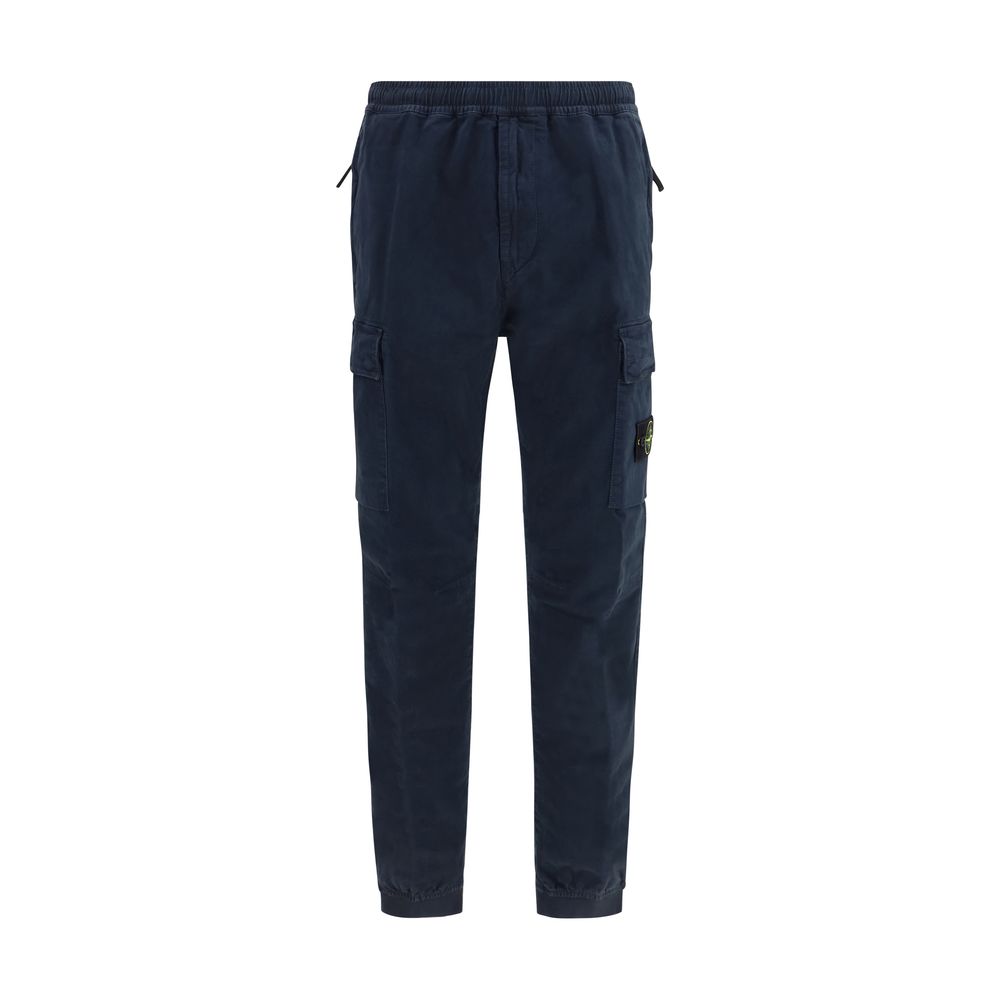 Stone Island Blue Cotton Cargo Pants