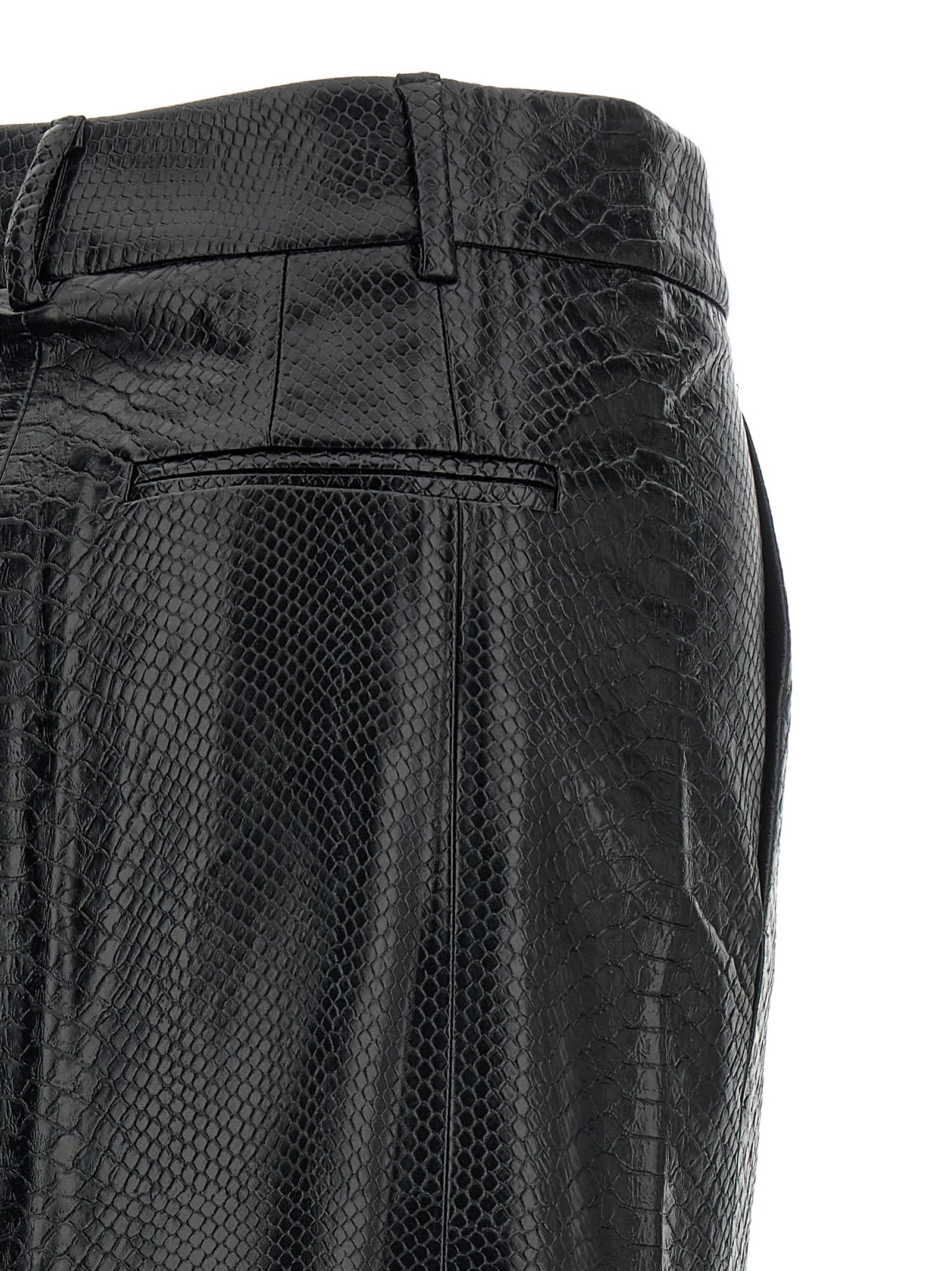 The Andamane Black Polyethylene Midi Skirt