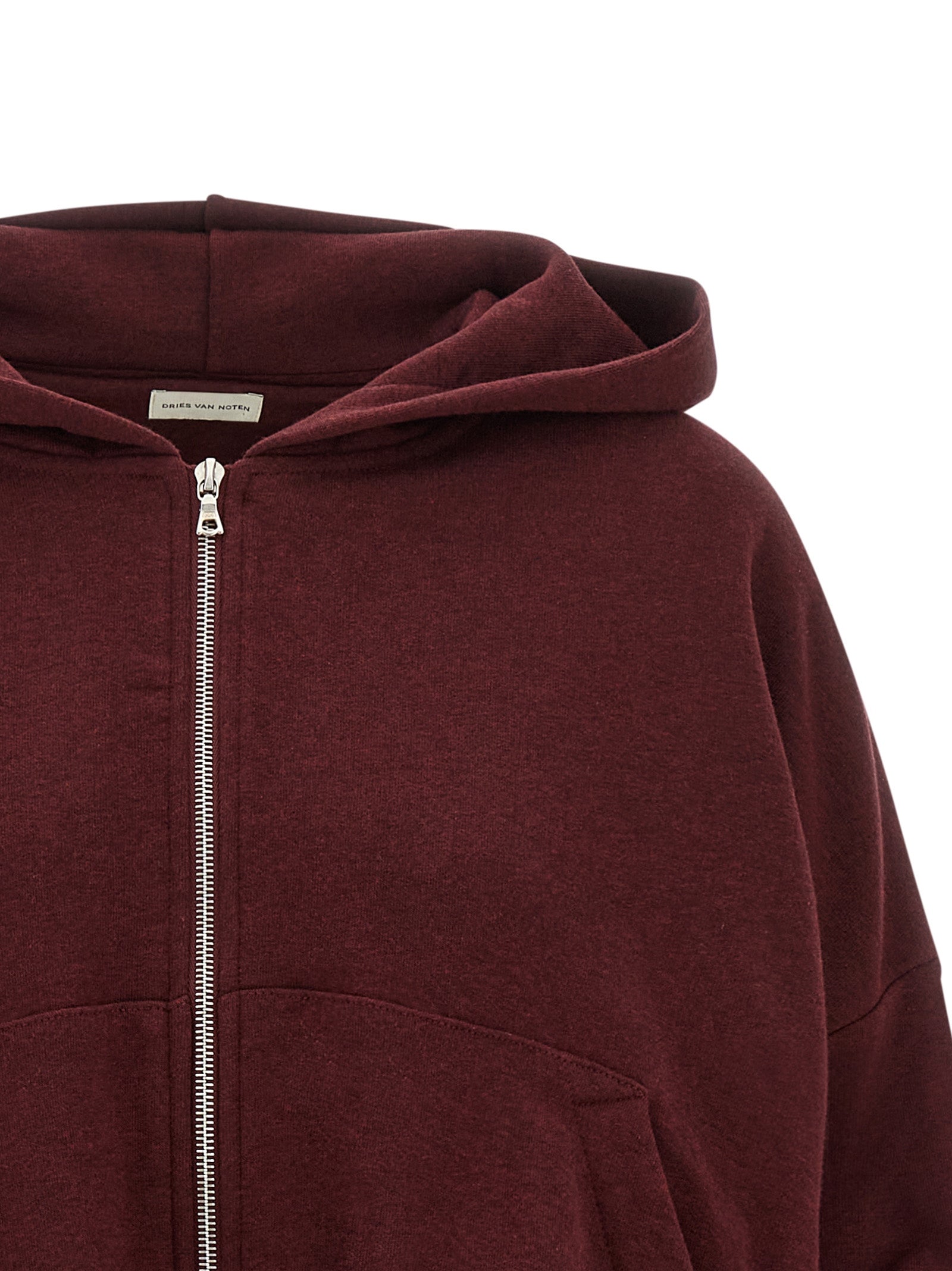 Dries Van Noten Bordeaux Cotton Hoodie