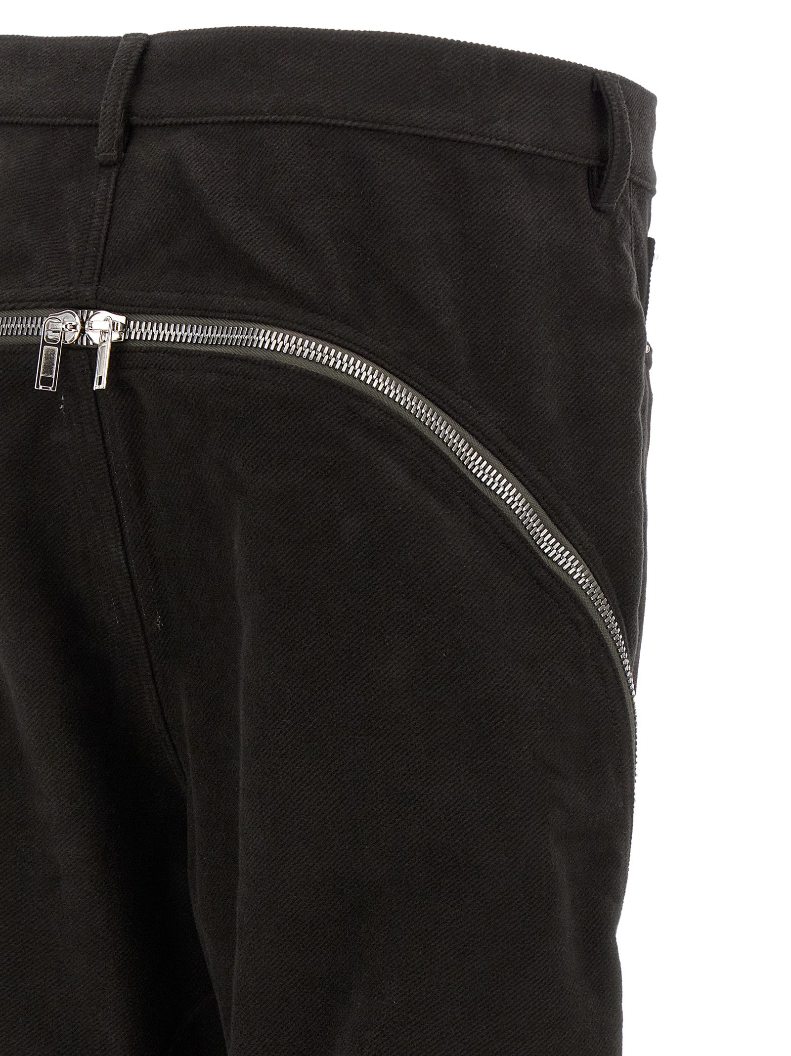Rick Owens Black Cotton Flared Pants