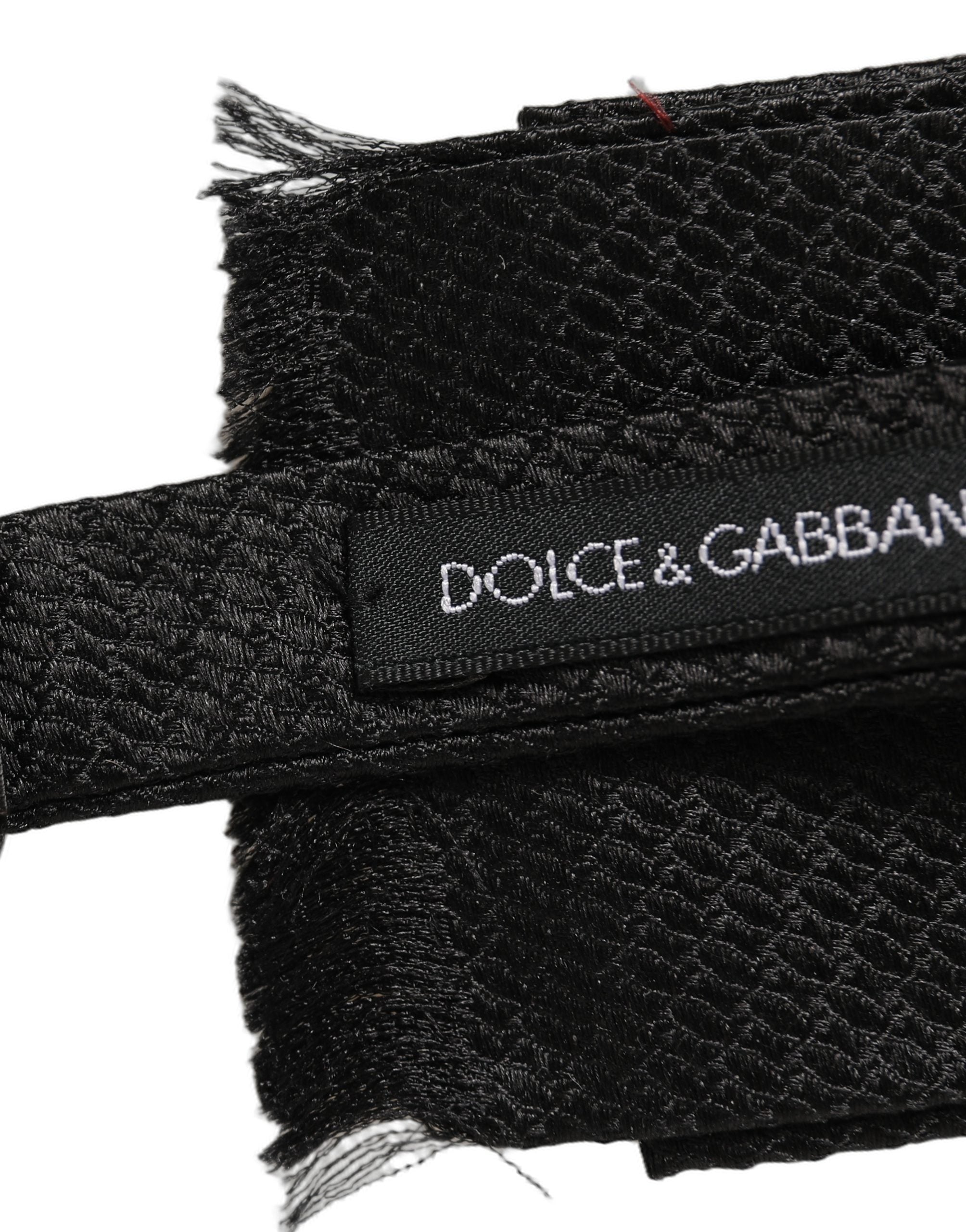 Dolce & Gabbana Men Black 100% SIlk Adjustable Neck Papillon Bow Tie