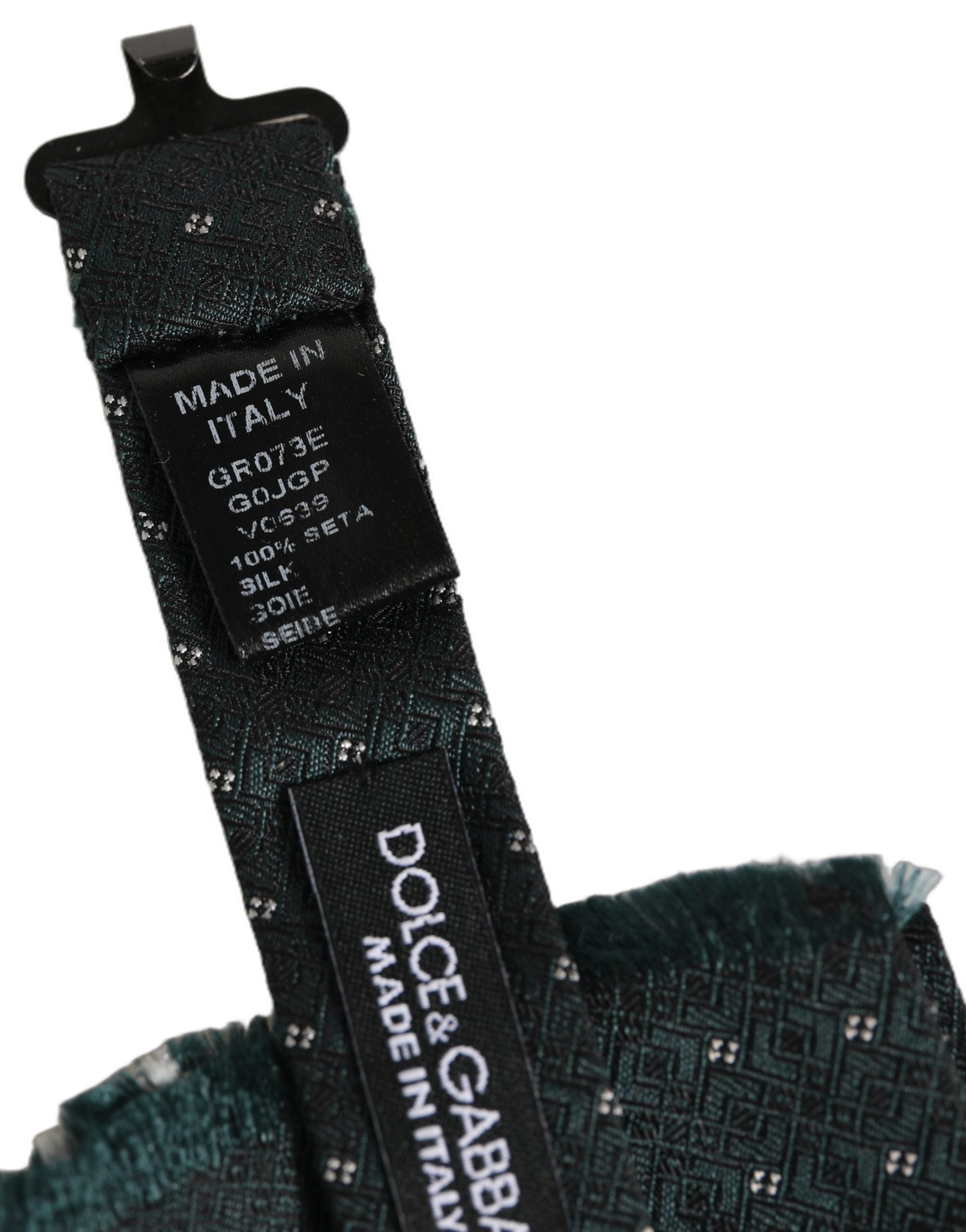 Dolce & Gabbana Men Green Patterned Adjustable Neck Papillon Bow Tie