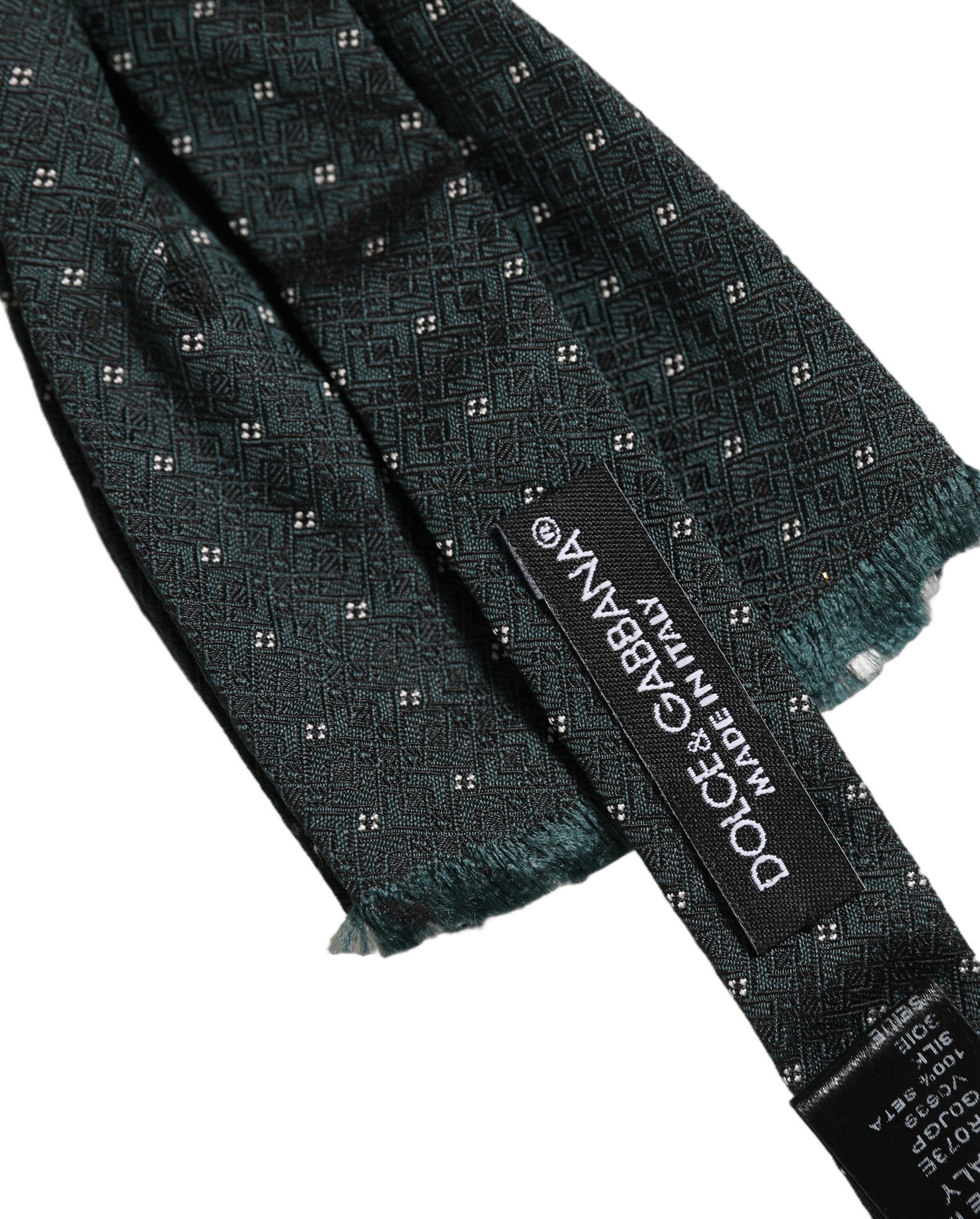 Dolce & Gabbana Men Green Patterned Adjustable Neck Papillon Bow Tie