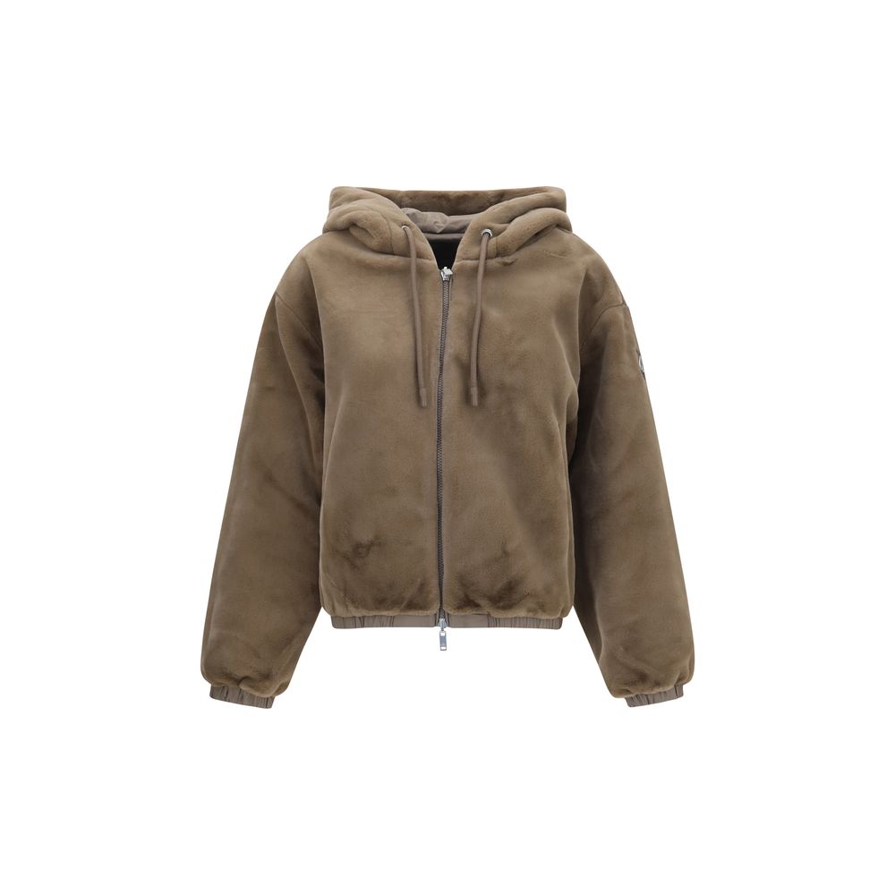 Moose Knuckles Brown Faux Fur Sweatshirt