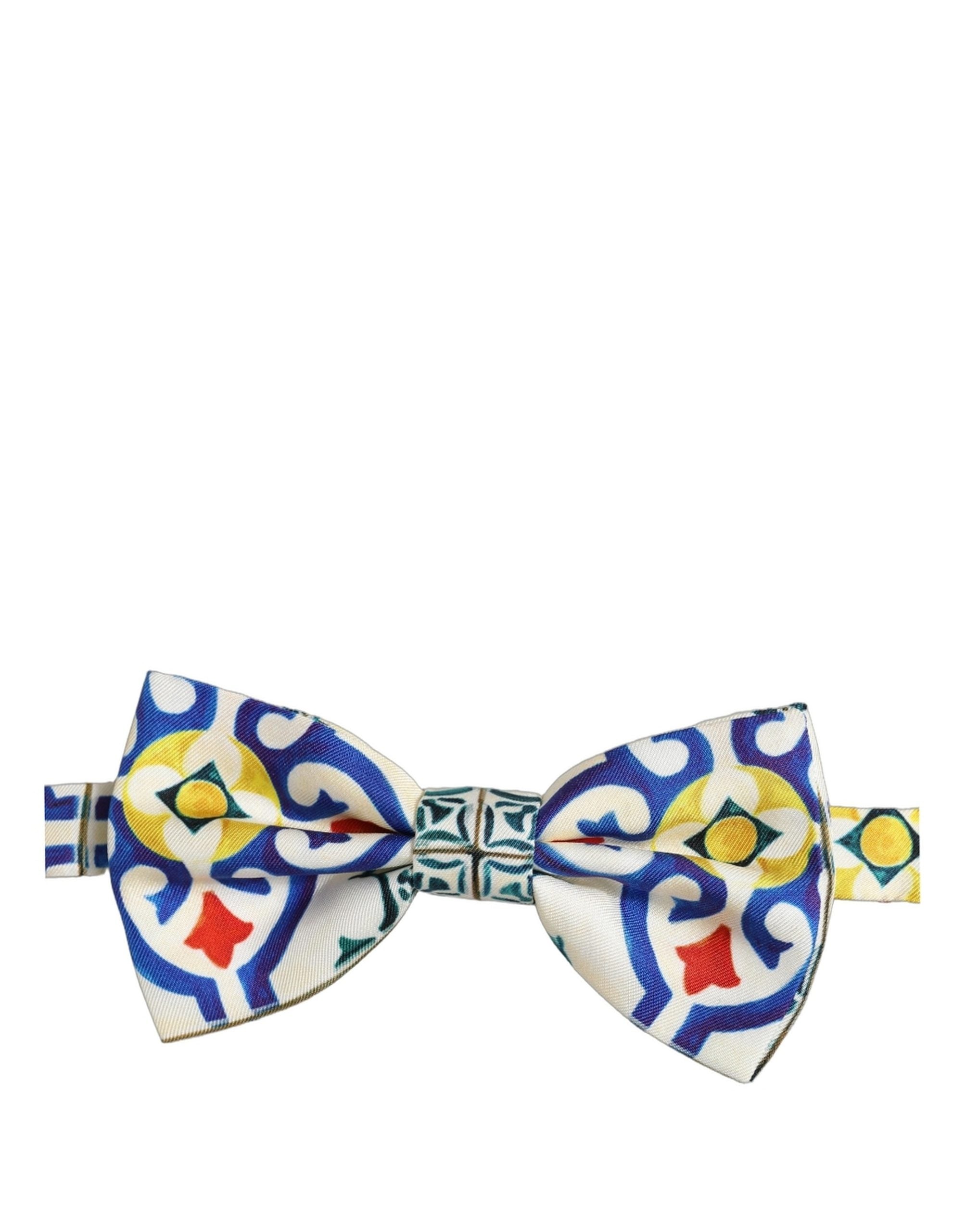Dolce & Gabbana Men Multicolor Majolica Adjustable Neck Papillon Bow Tie