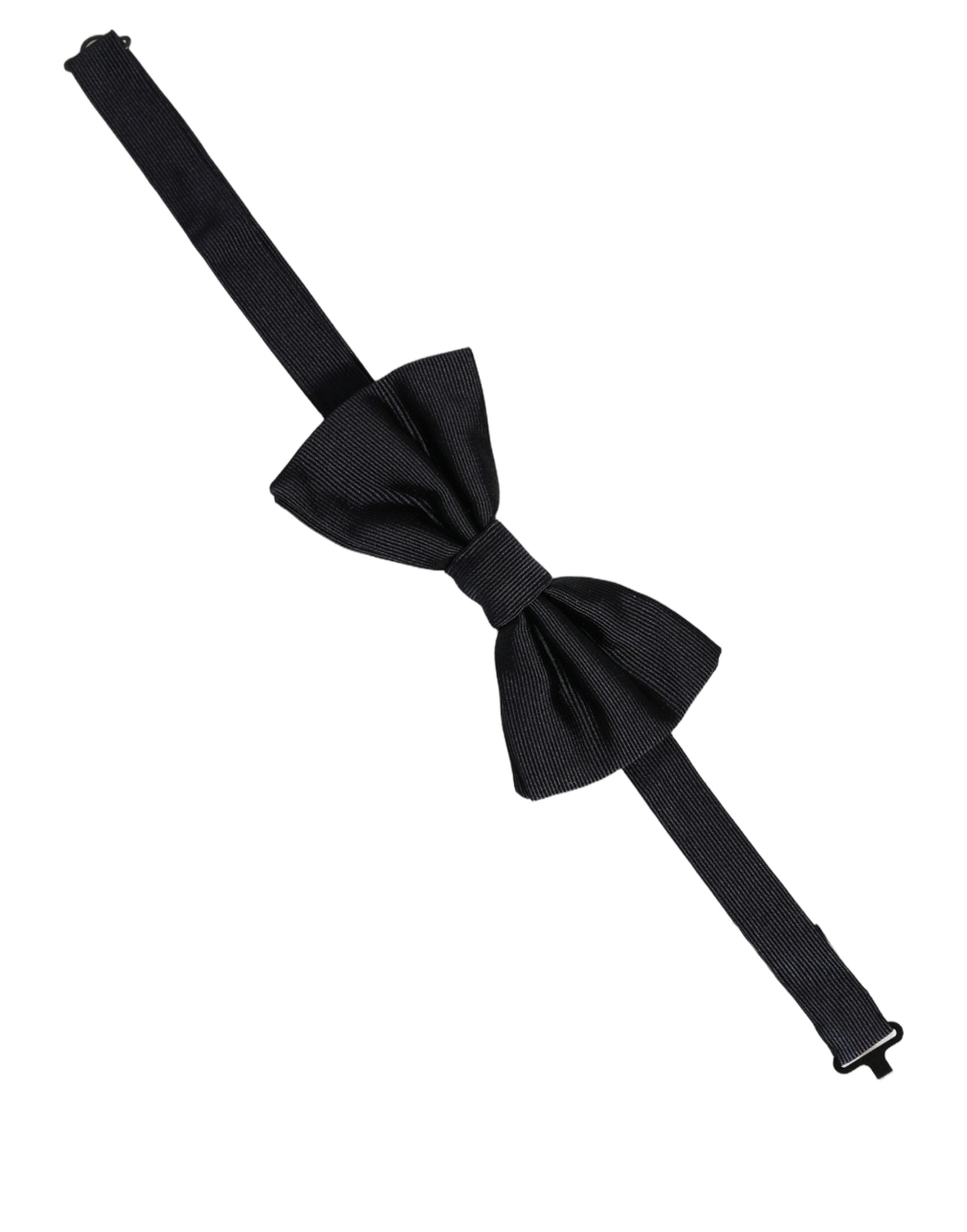 Dolce & Gabbana Men Dark Blue 100% Silk Adjustable Neck Papillon Bow Tie