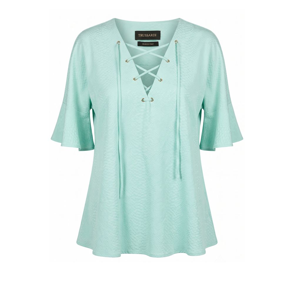 Trussardi Light Blue Cotton Women Shirt