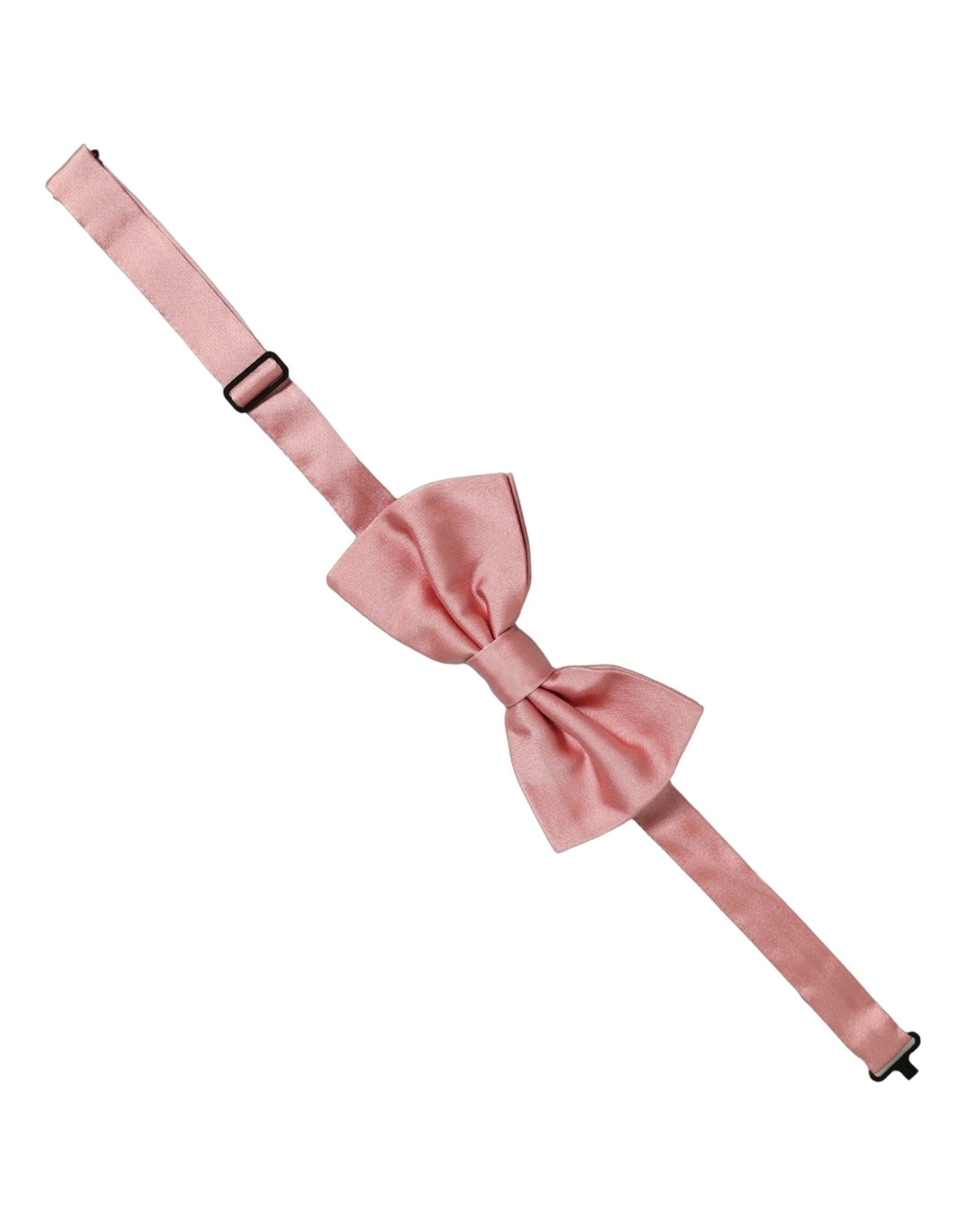 Dolce & Gabbana Men Light Pink 100% Silk Adjustable Neck Papillon Bow Tie