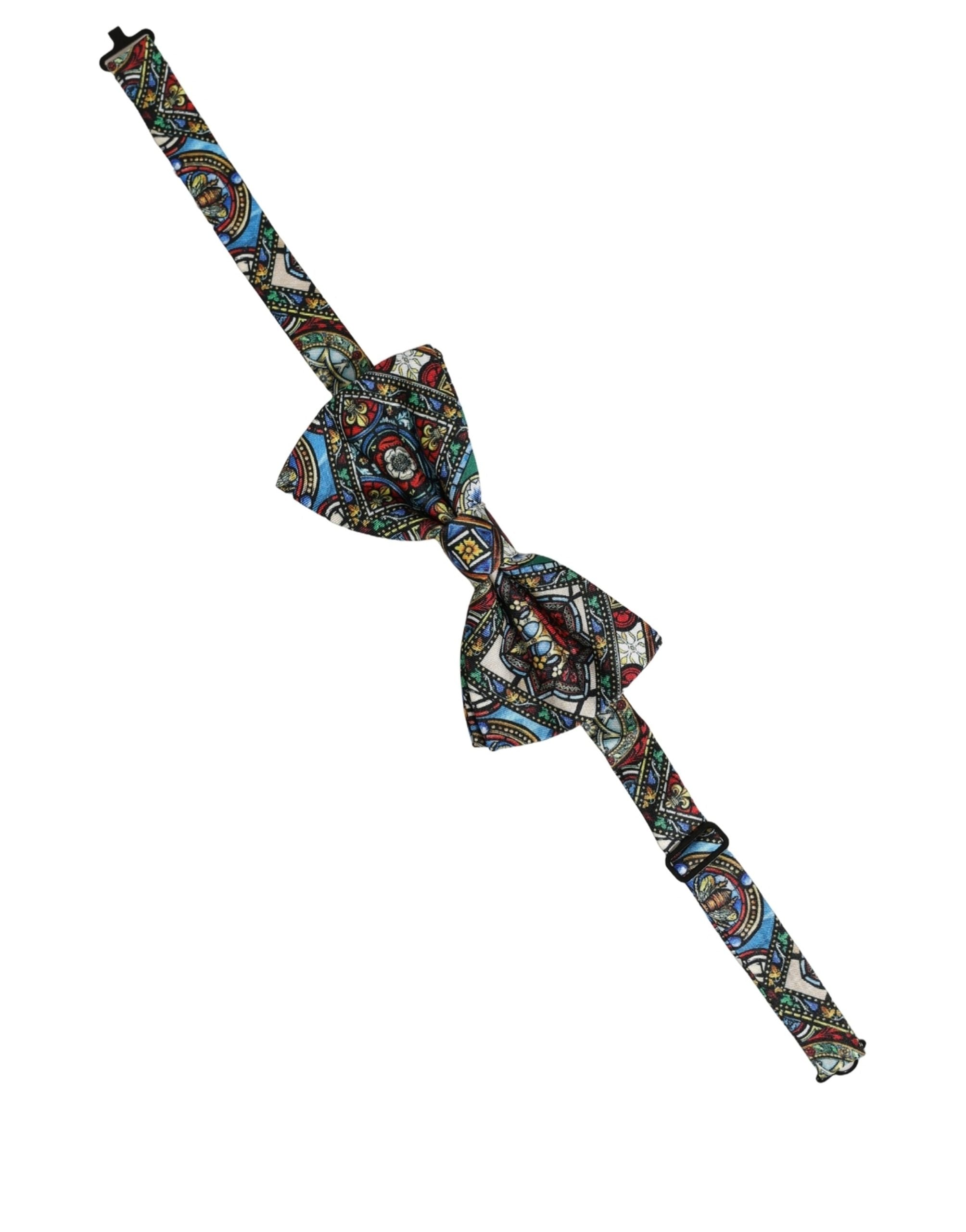Dolce & Gabbana Men Multicolor Sicilian Adjustable Neck Papillon Bow Tie