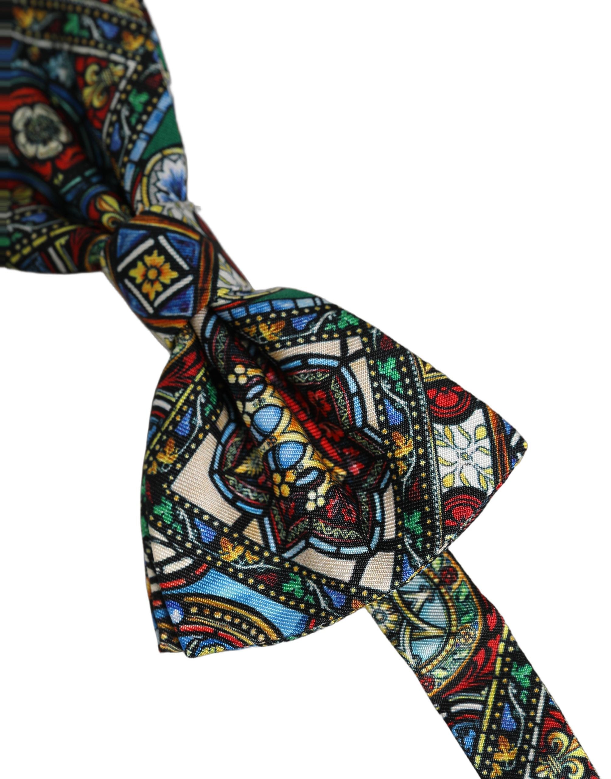 Dolce & Gabbana Men Multicolor Sicilian Adjustable Neck Papillon Bow Tie
