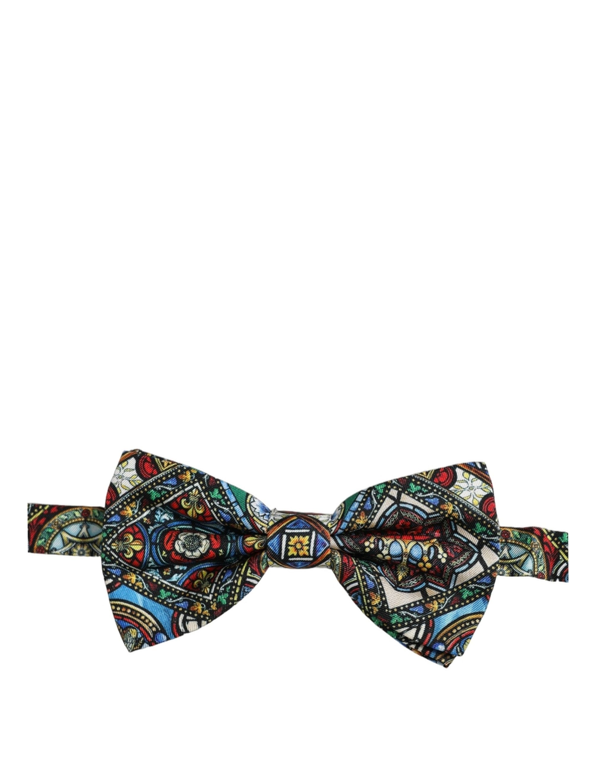Dolce & Gabbana Men Multicolor Sicilian Adjustable Neck Papillon Bow Tie