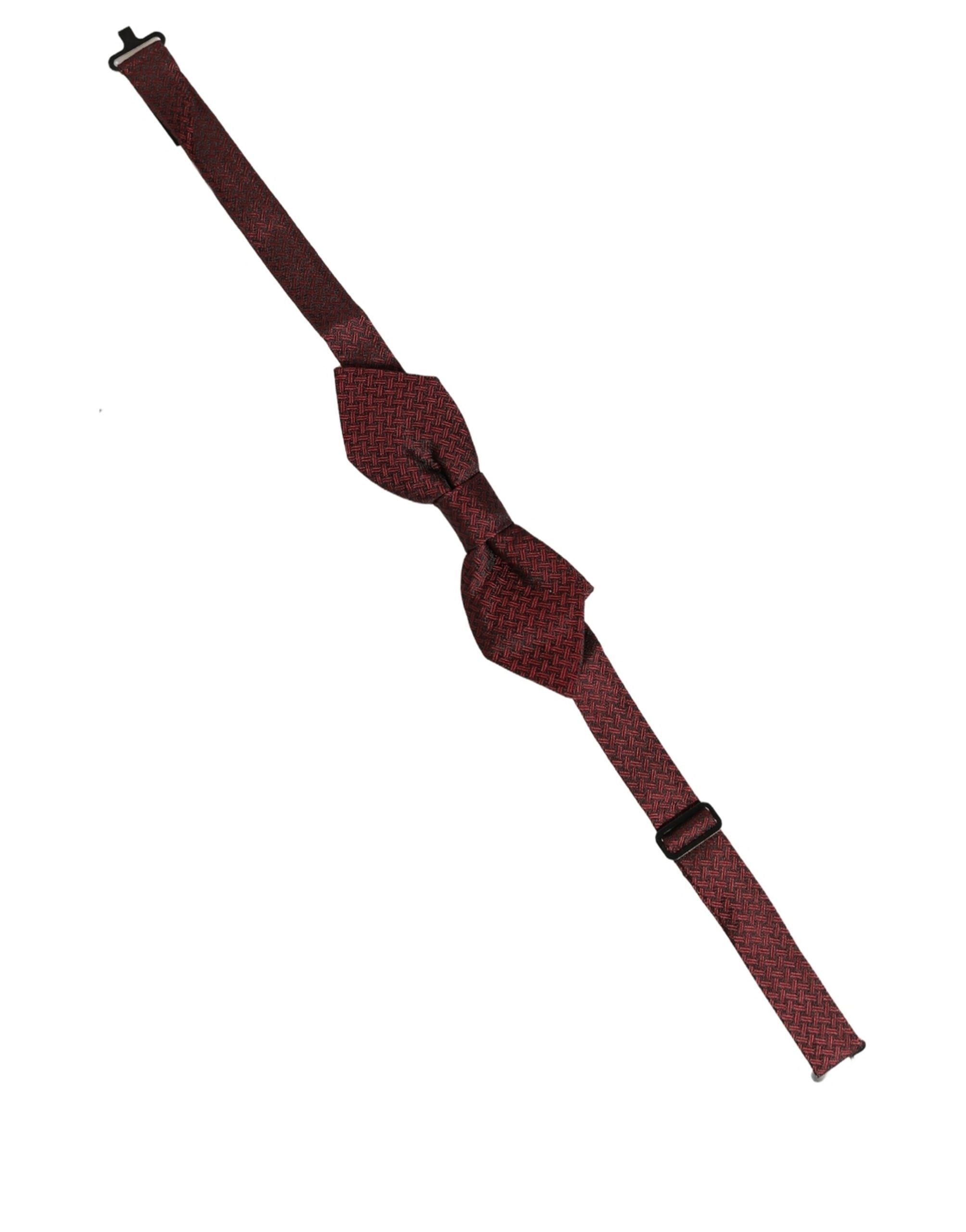 Dolce & Gabbana Men Red Silk Fantasy Adjustable Neck Papillon Bow Tie